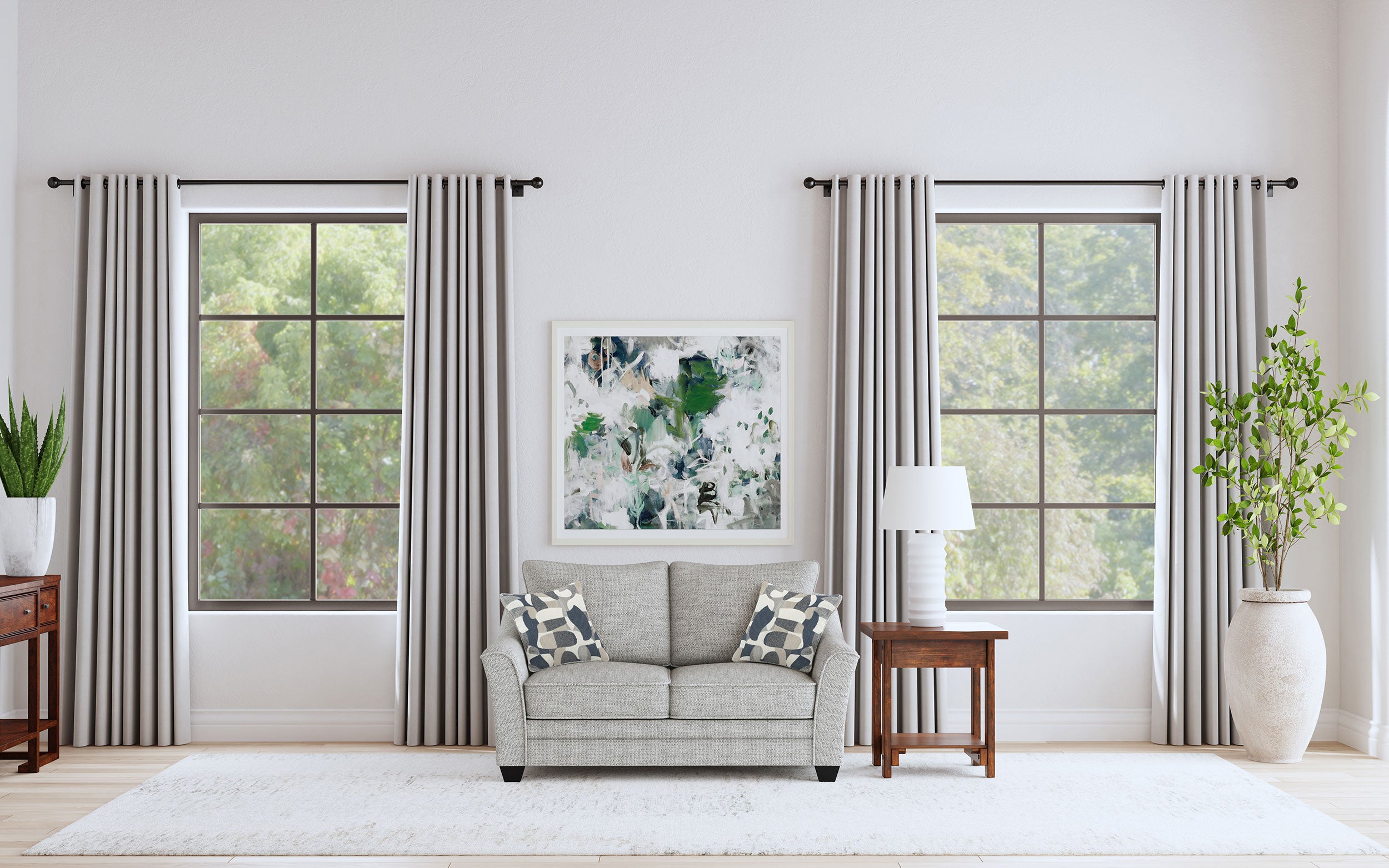 Tomkins Boucle Upholstered Loveseat Light Grey — view 2