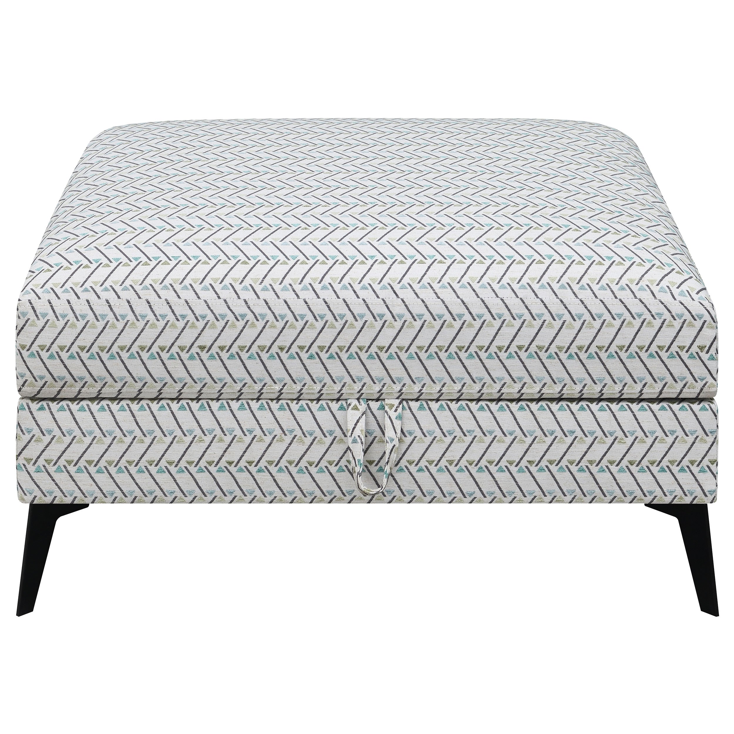 Clint Square Upholstered Tufted Storage Ottoman Aloe — view 4
