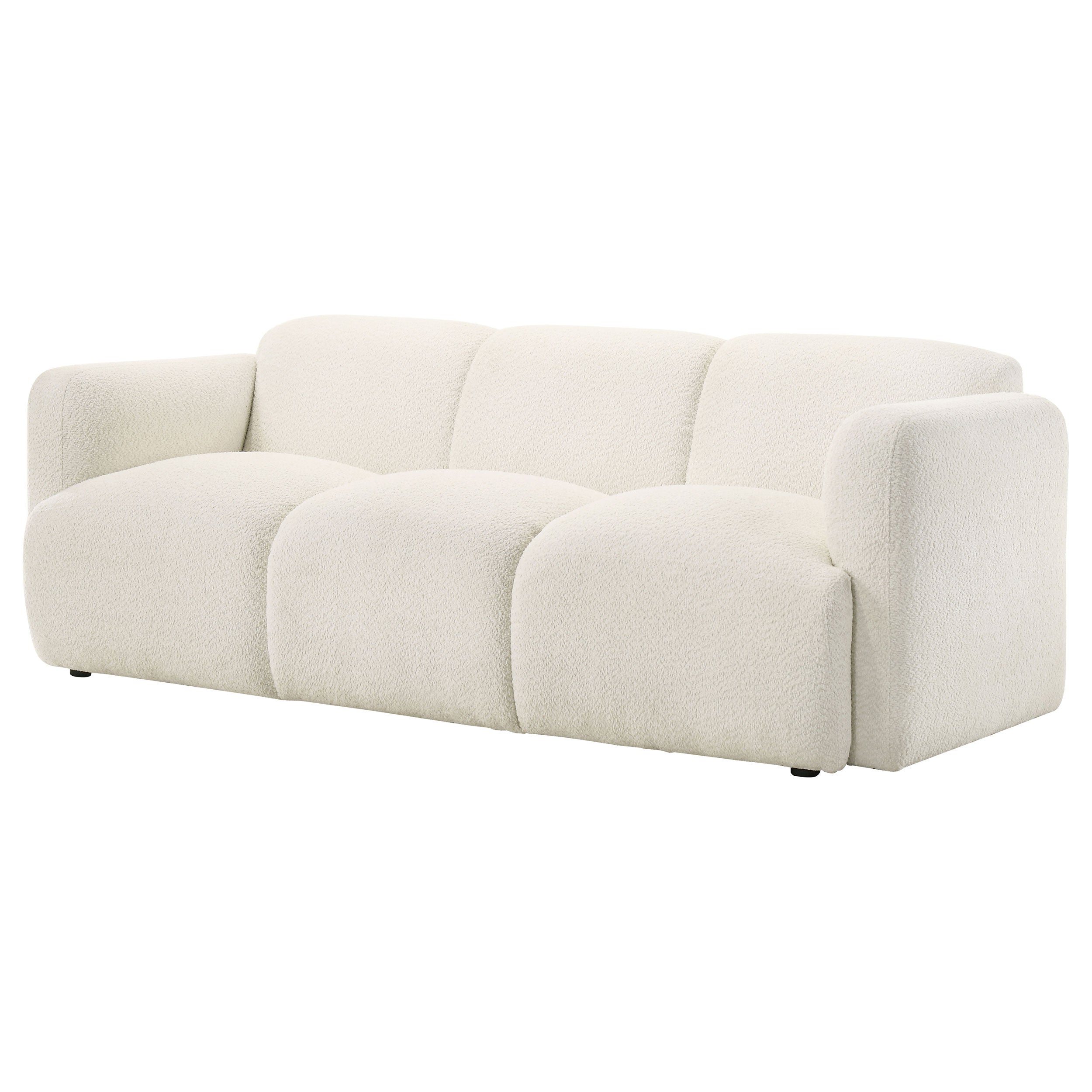 Dorset Fabric Upholstered Round Track Arm Sofa White — view 4