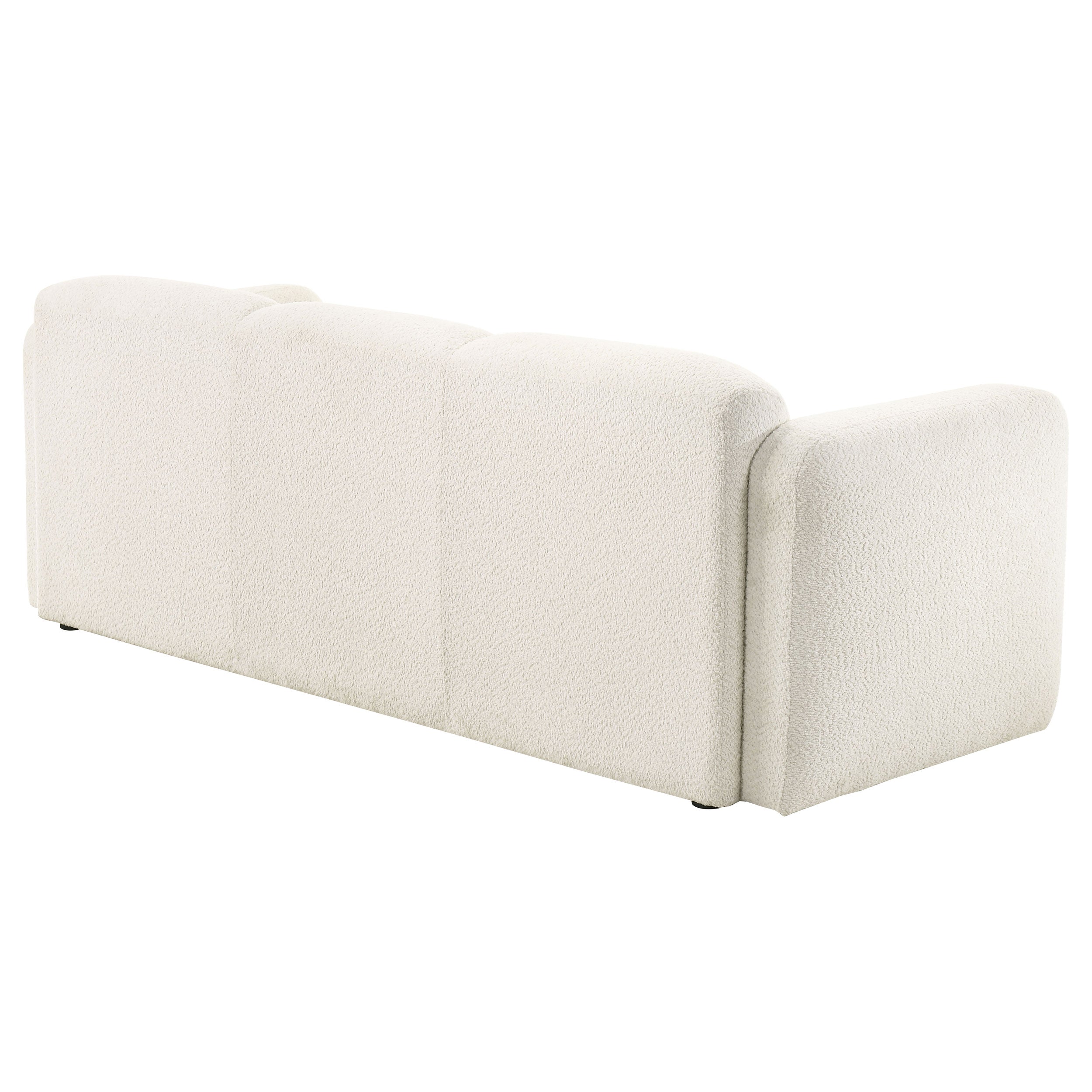 Dorset Fabric Upholstered Round Track Arm Sofa White — view 8