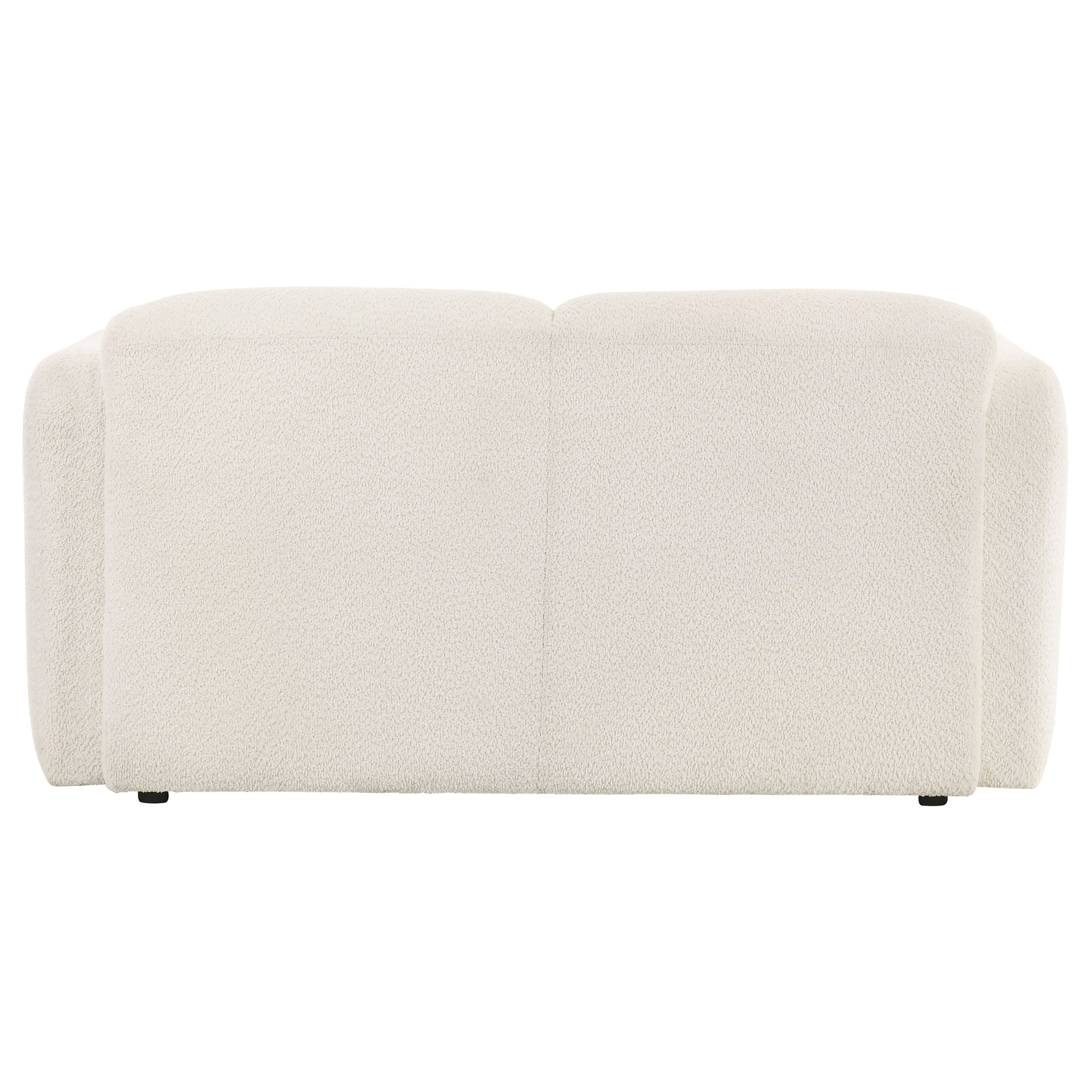 Dorset Fabric Upholstered Round Track Arm Loveseat White — view 7