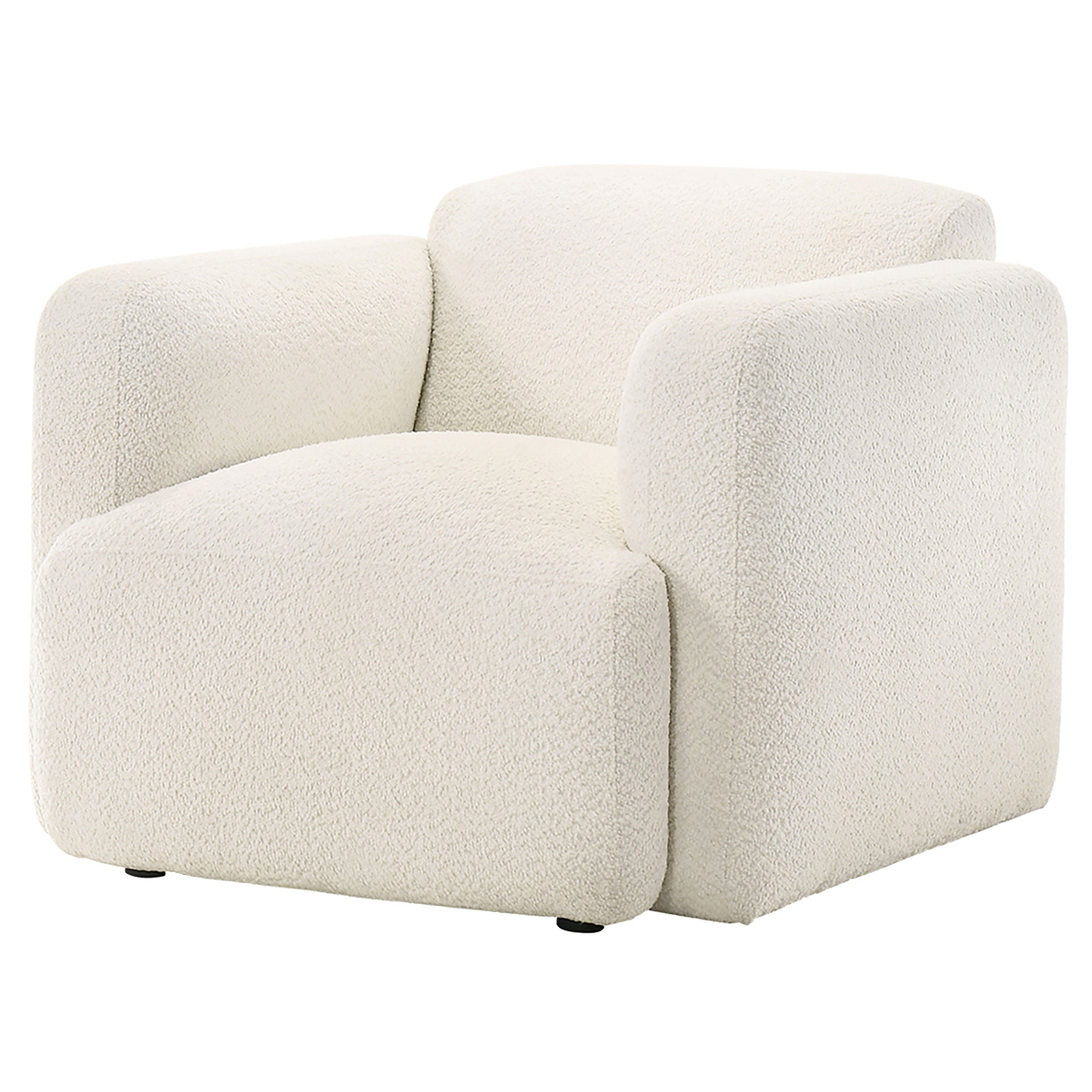 Dorset Fabric Upholstered Round Track Arm Accent Chair White — view 4