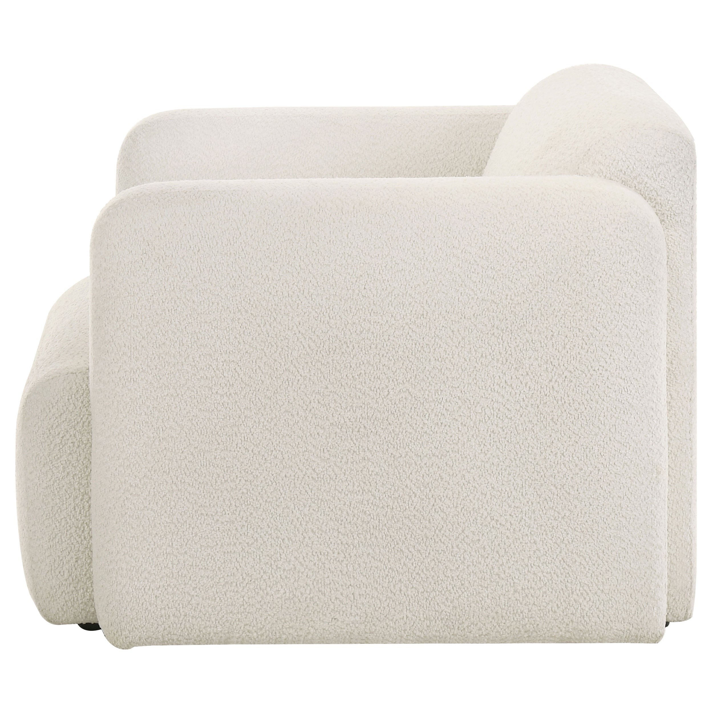 Dorset Fabric Upholstered Round Track Arm Accent Chair White — view 5