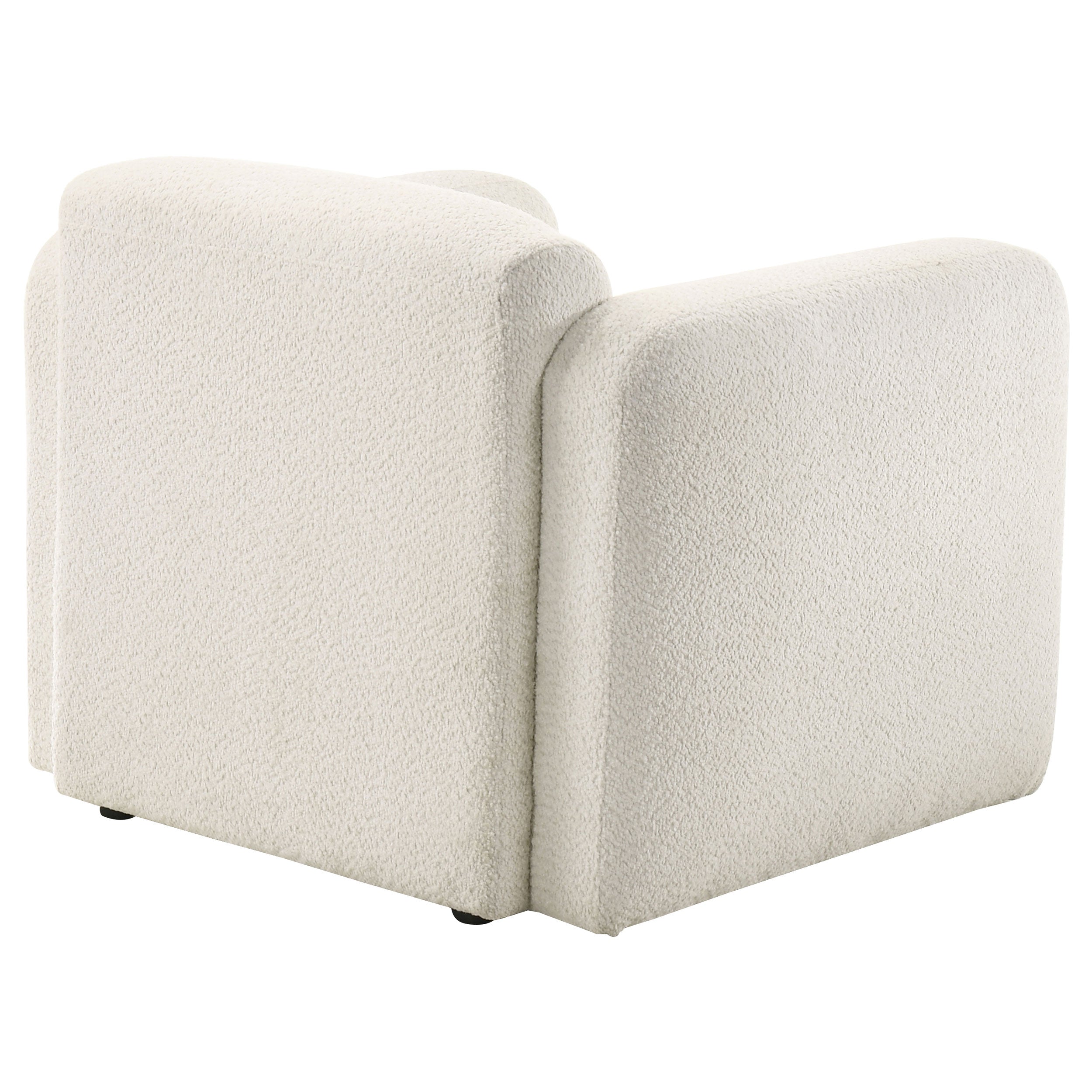 Dorset Fabric Upholstered Round Track Arm Accent Chair White — view 8