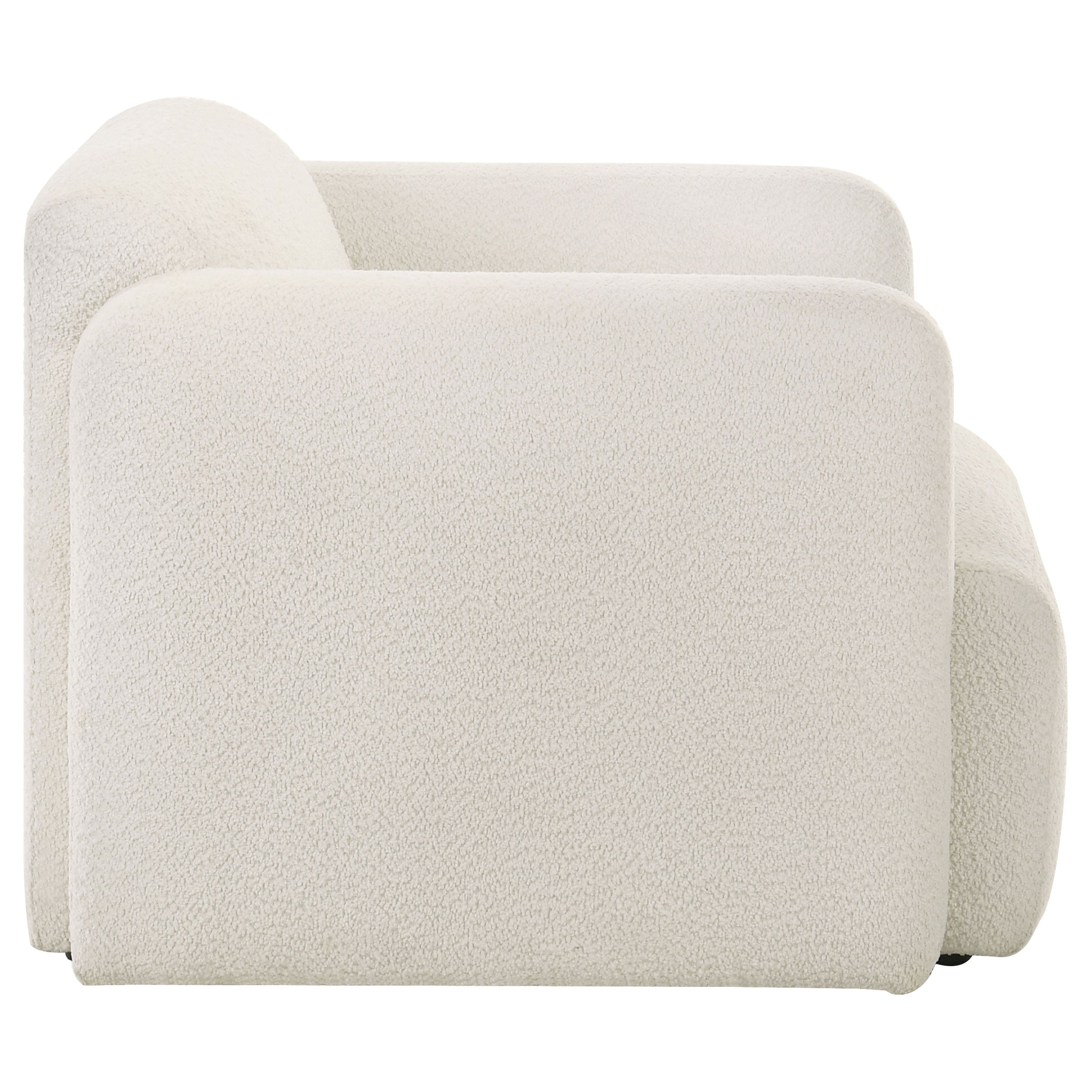 Dorset Fabric Upholstered Round Track Arm Accent Chair White — view 9