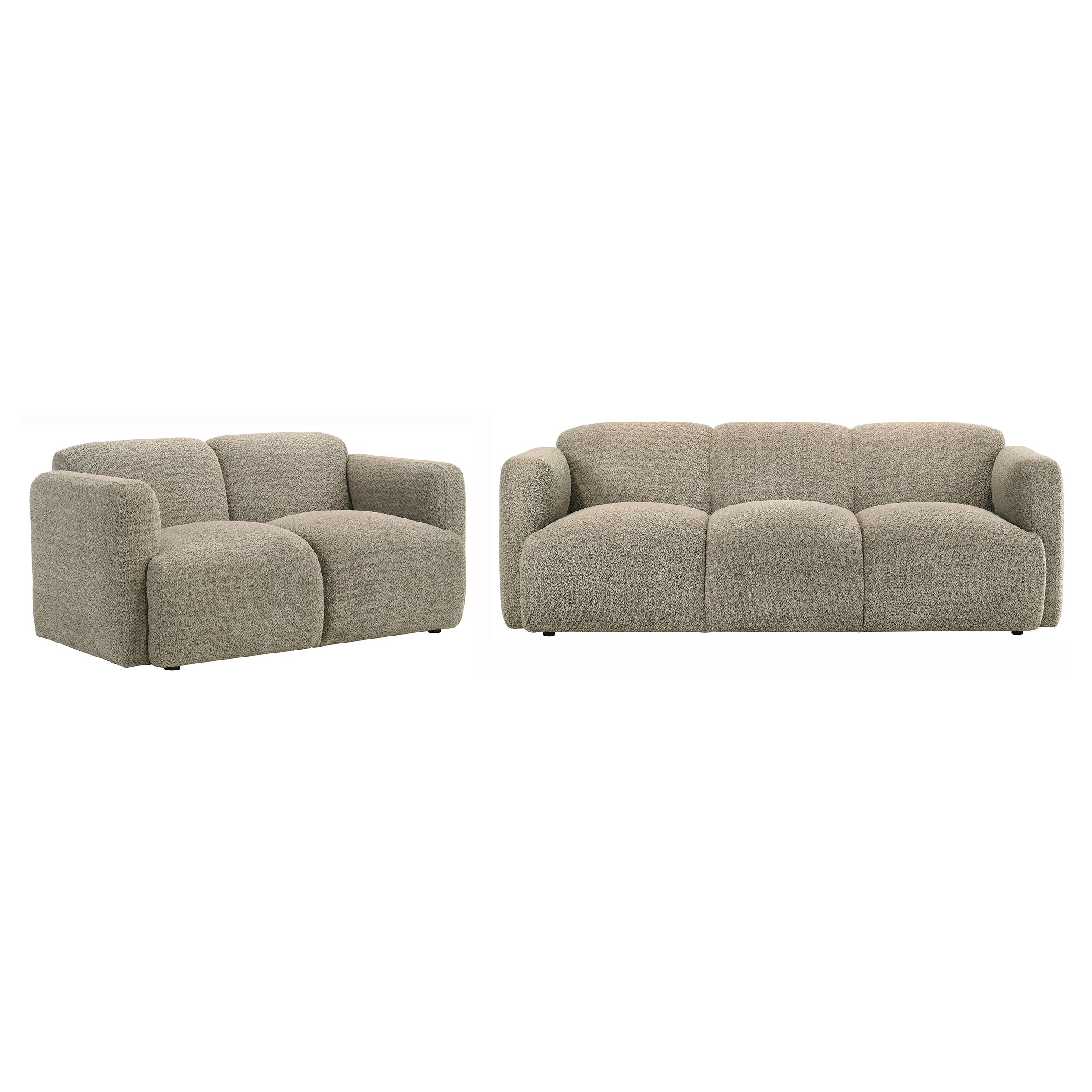 Dorset 2-piece Upholstered Round Track Arm Sofa Set Brown — view 2
