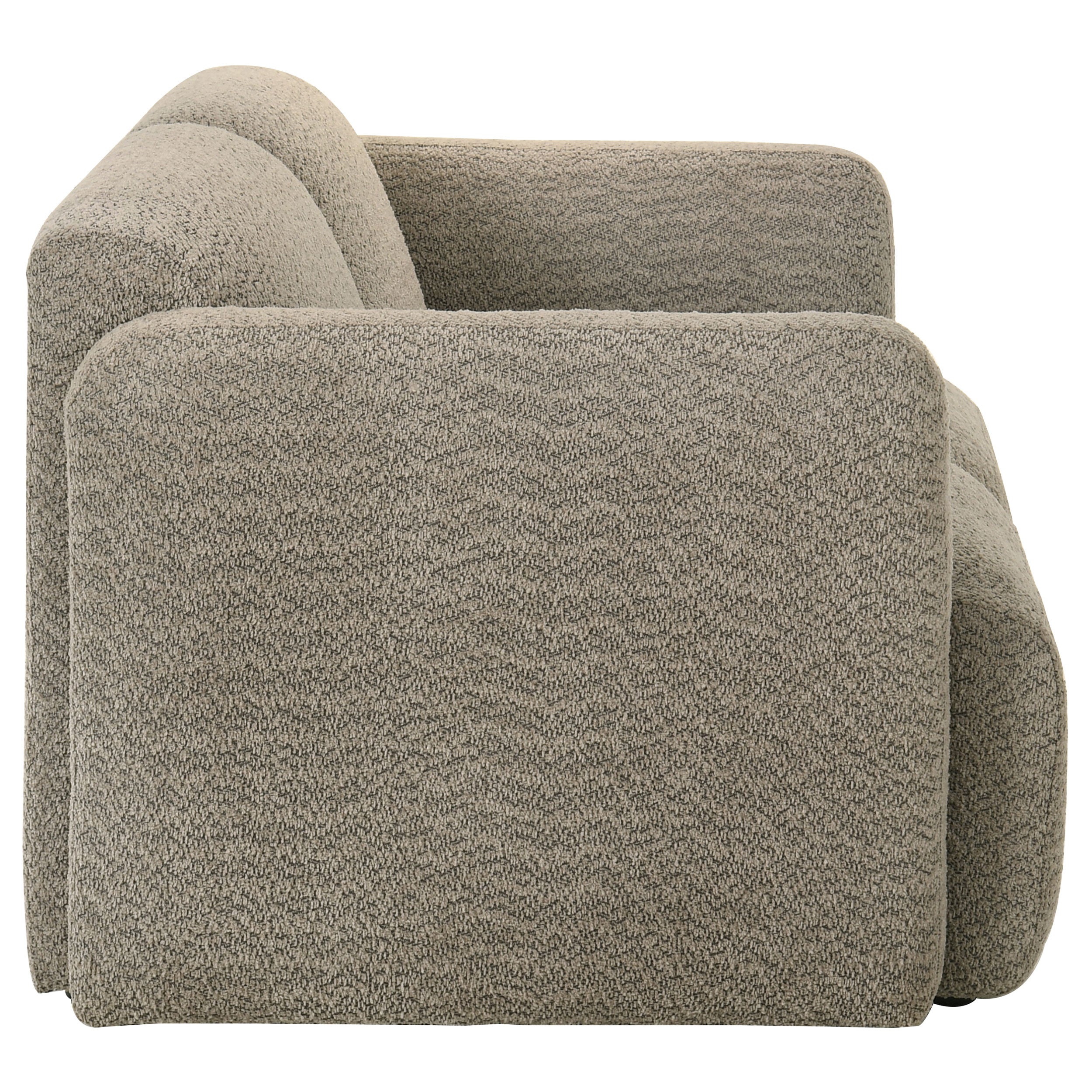 Dorset Fabric Upholstered Round Track Arm Loveseat Brown — view 9