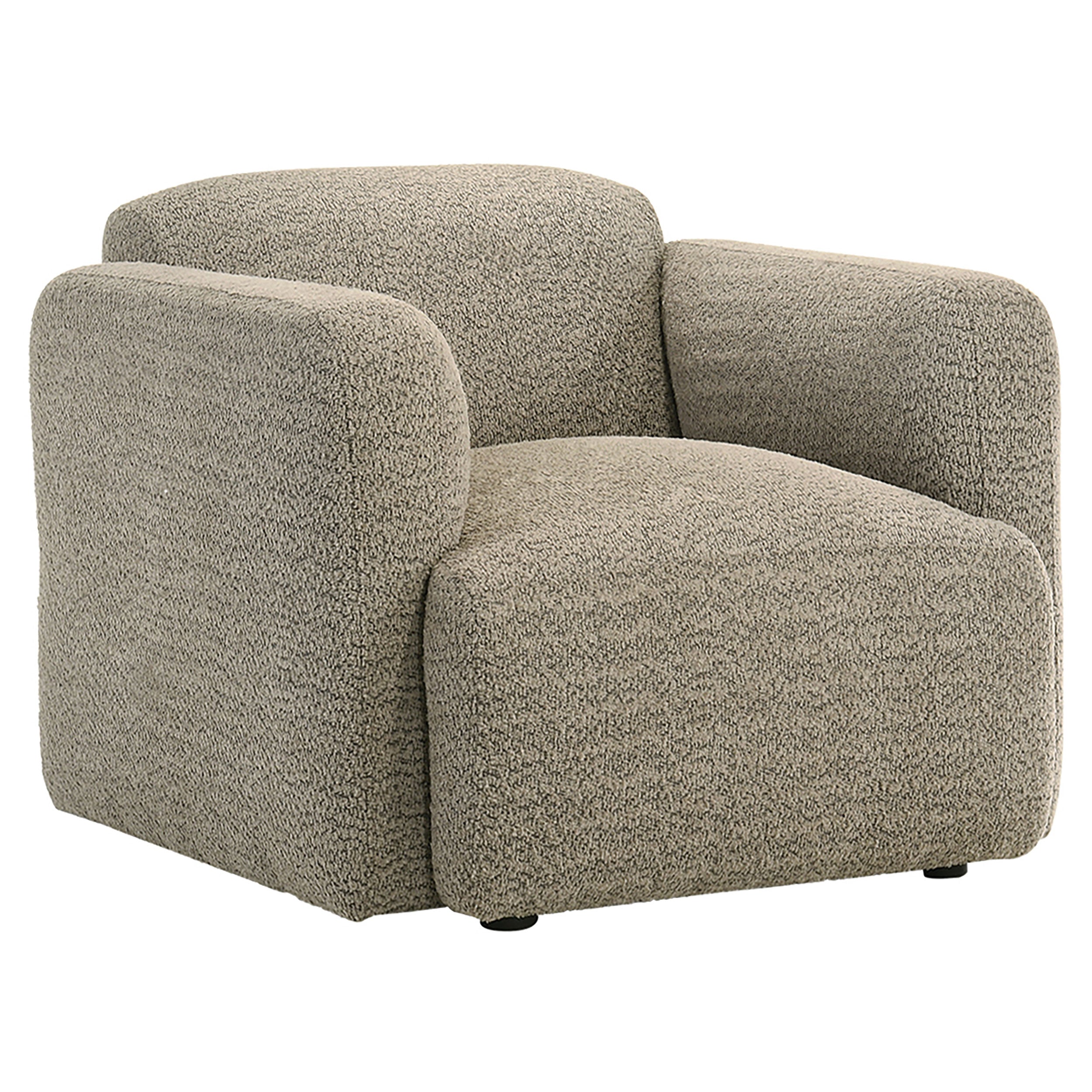 Dorset Fabric Upholstered Round Track Arm Accent Chair Brown — view 1