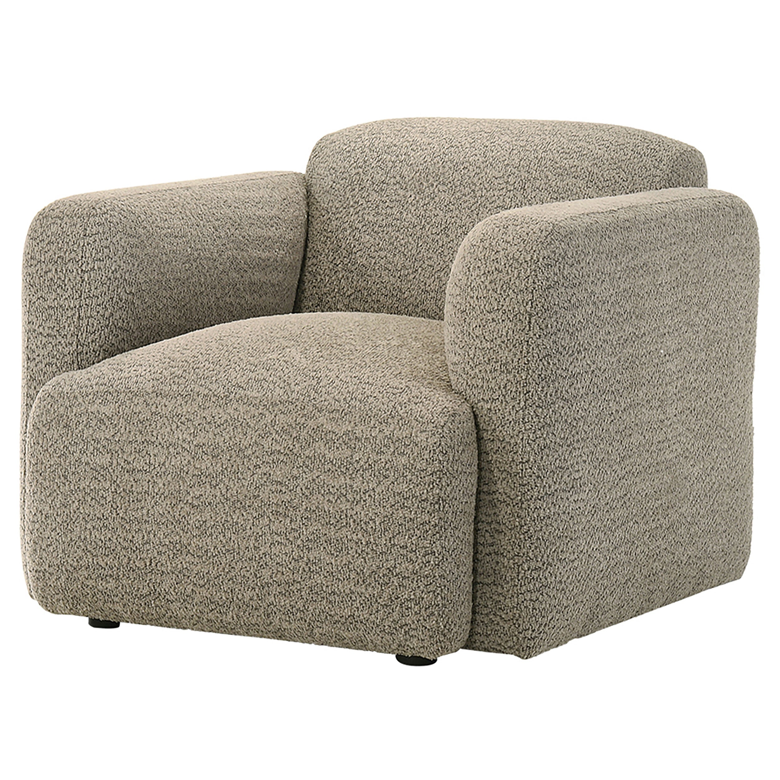 Dorset Fabric Upholstered Round Track Arm Accent Chair Brown — view 4