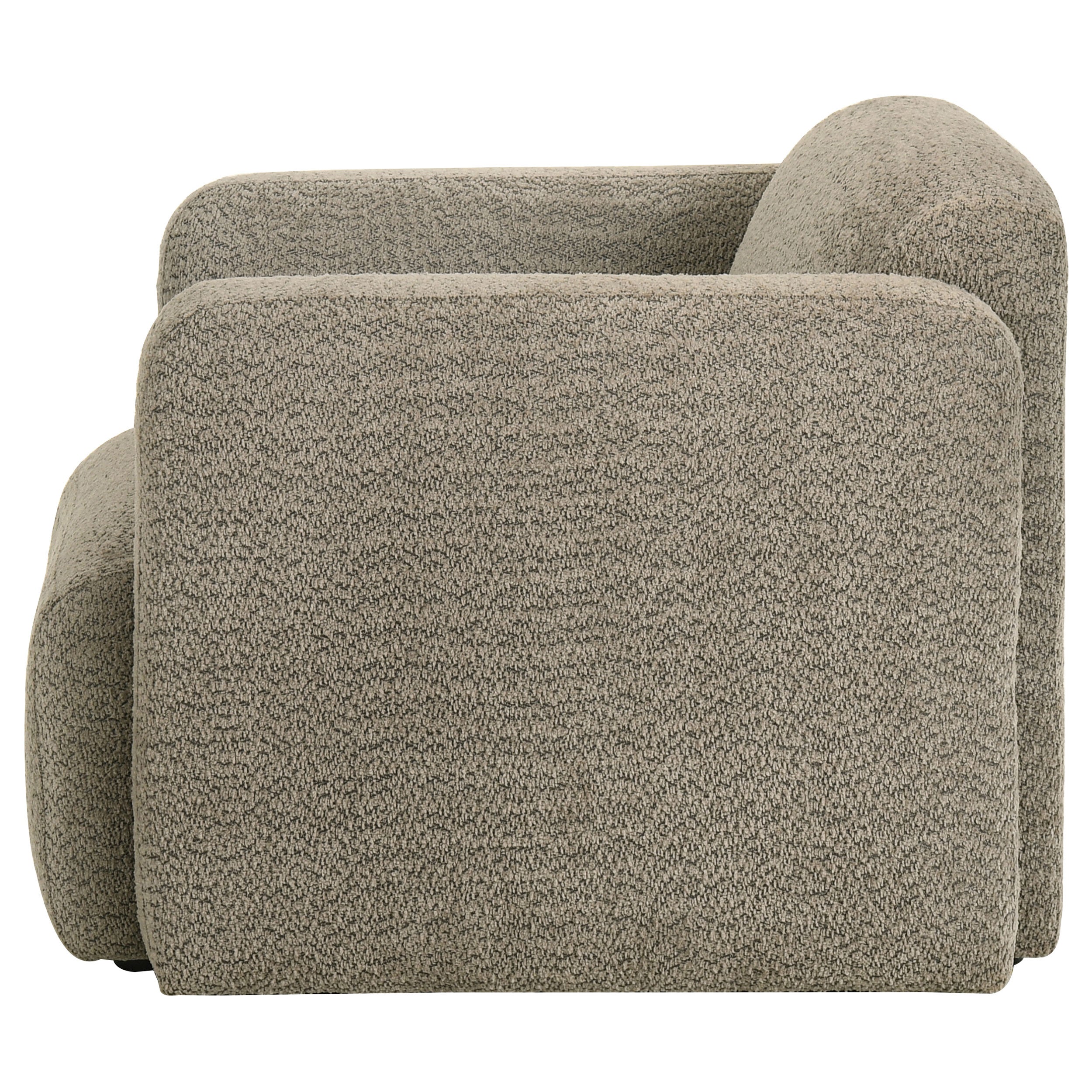 Dorset Fabric Upholstered Round Track Arm Accent Chair Brown — view 5