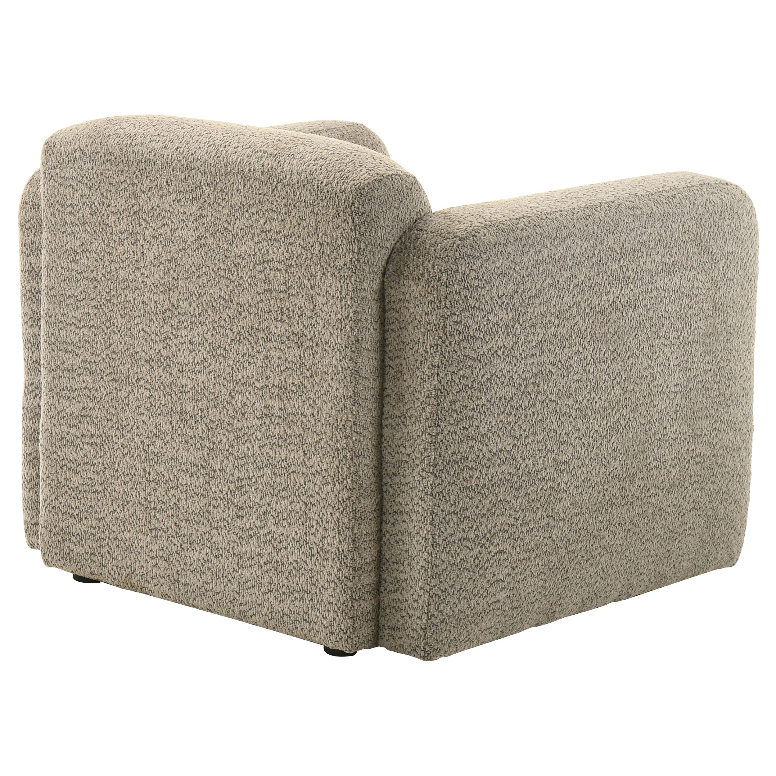 Dorset Fabric Upholstered Round Track Arm Accent Chair Brown — view 8