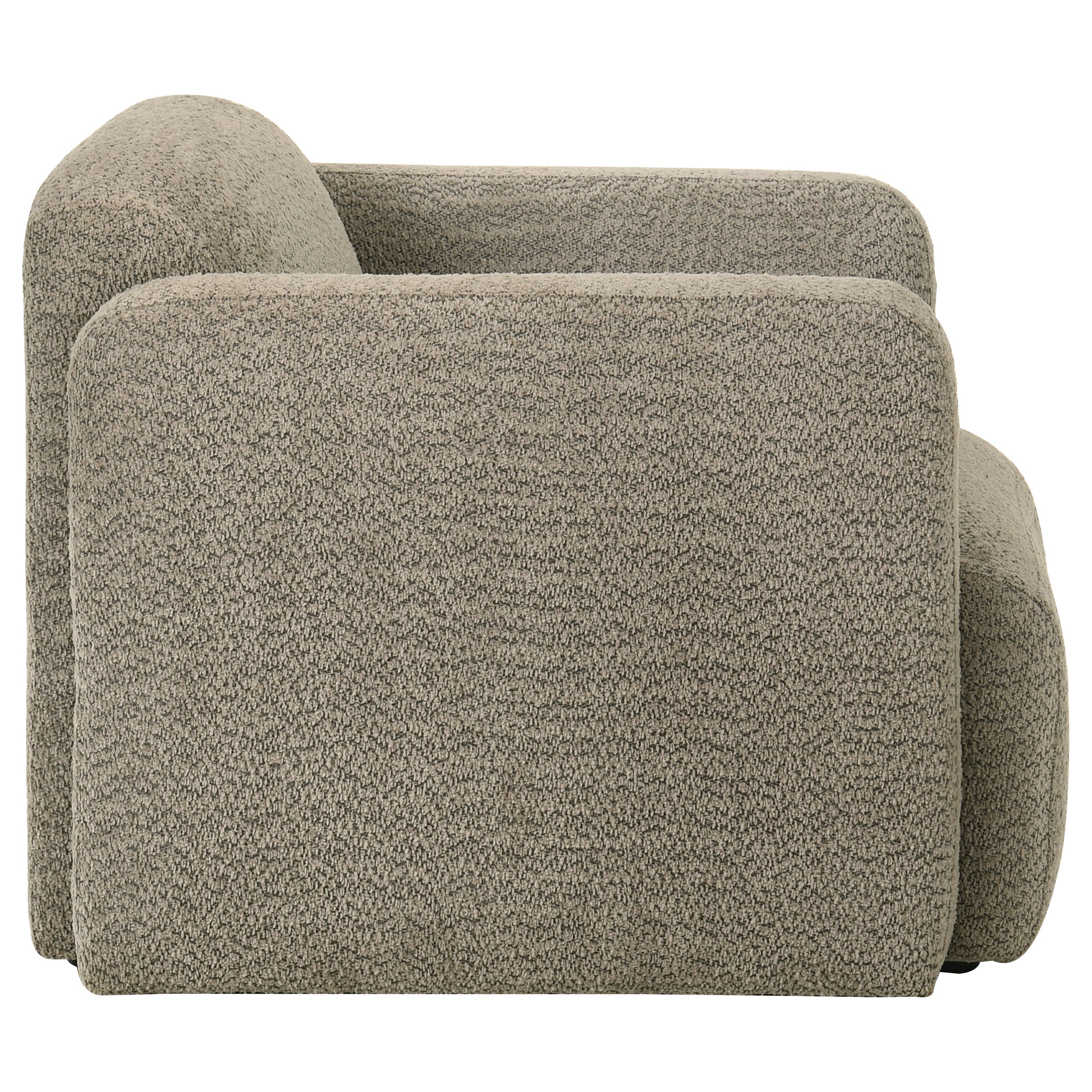 Dorset Fabric Upholstered Round Track Arm Accent Chair Brown — view 9