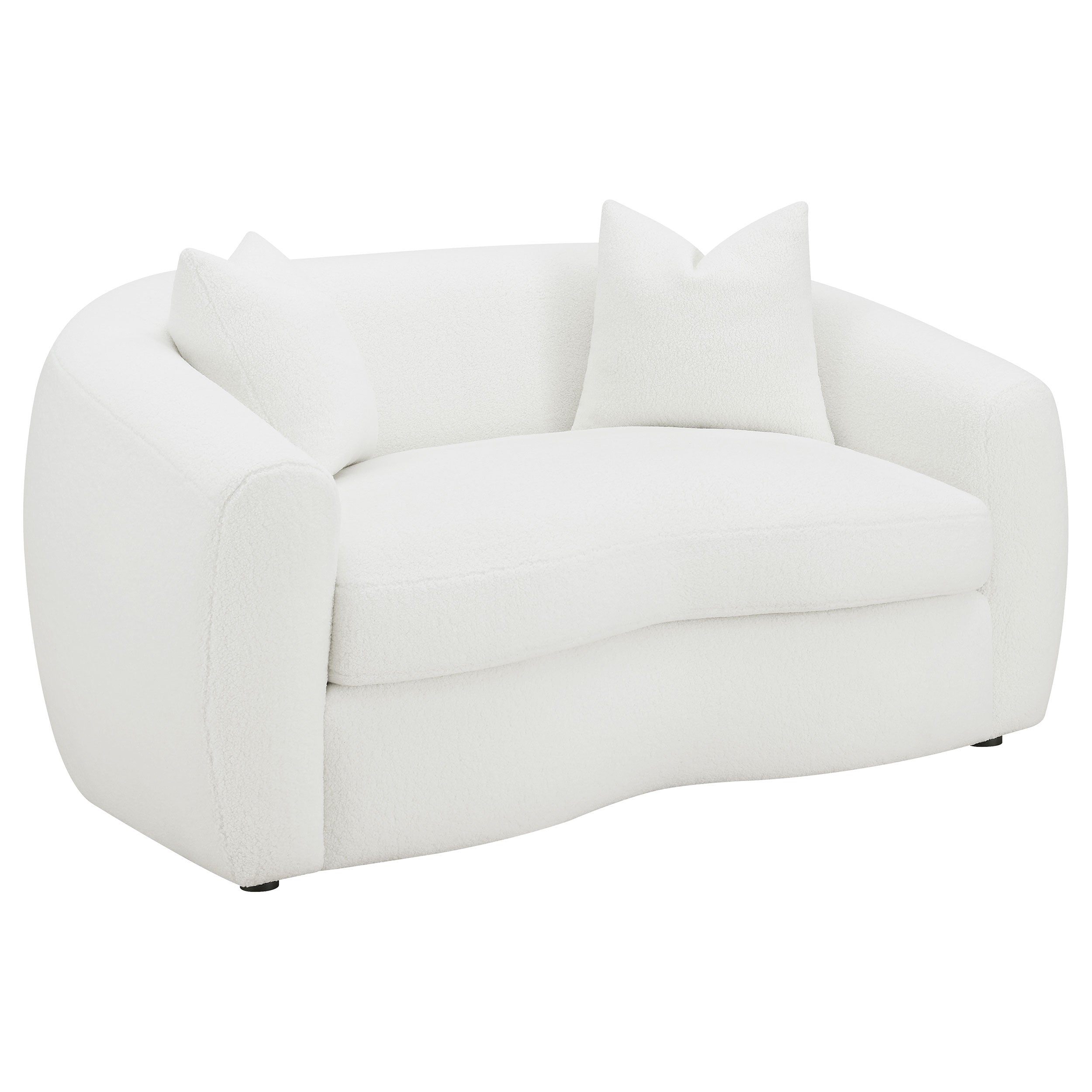 Isabella 2-piece Faux Sheepskin Upholstered Sofa Set Natural — view 7