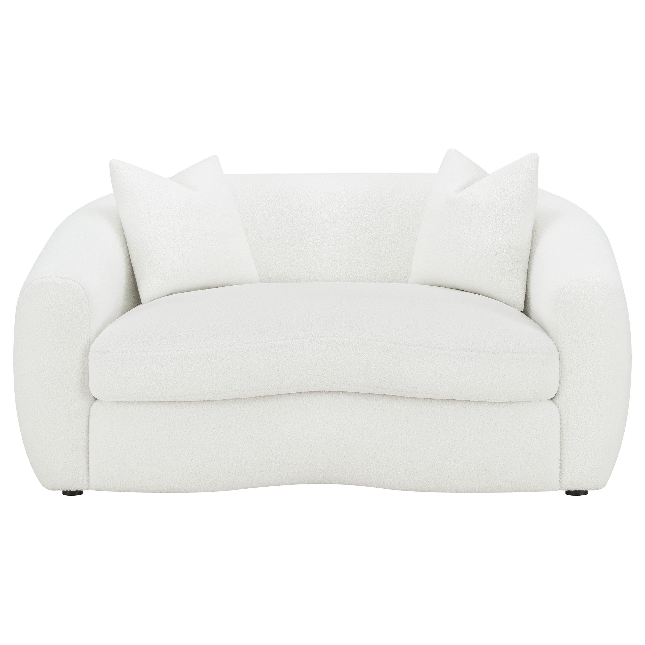 Isabella 2-piece Faux Sheepskin Upholstered Sofa Set Natural — view 8