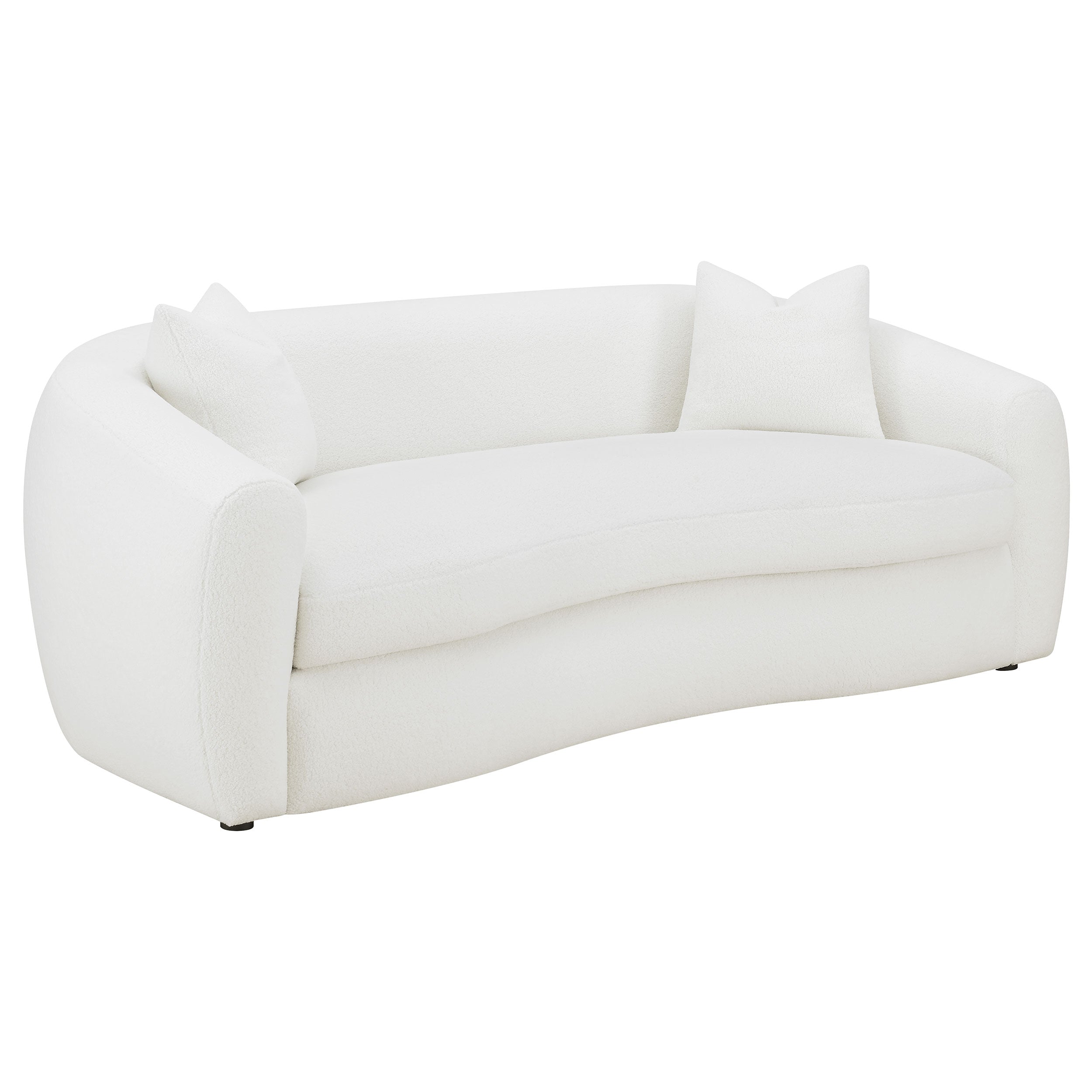 Isabella 3-piece Faux Sheepskin Upholstered Sofa Set Natural — view 3