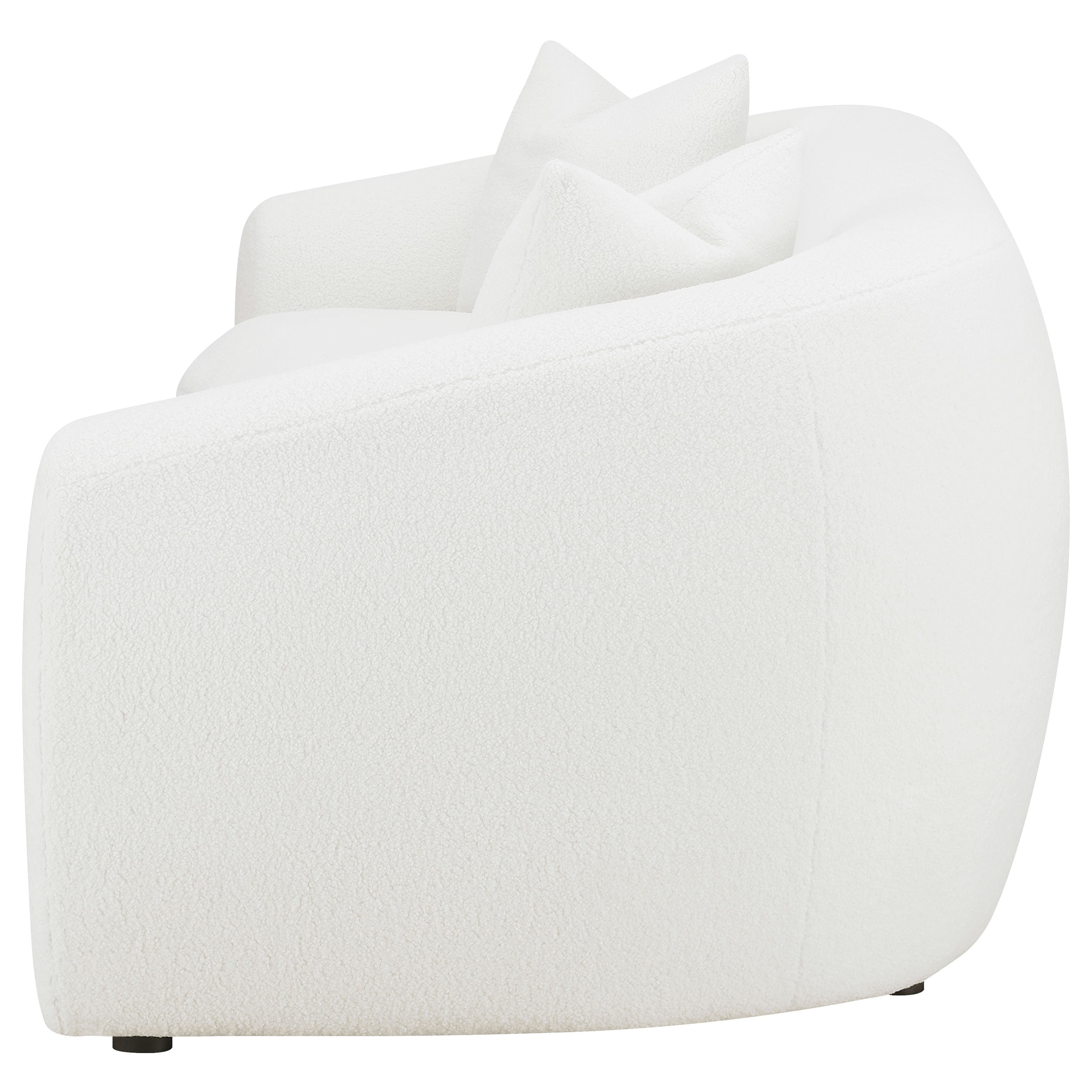 Isabella Faux Sheepskin Upholstered Sofa Natural — view 5