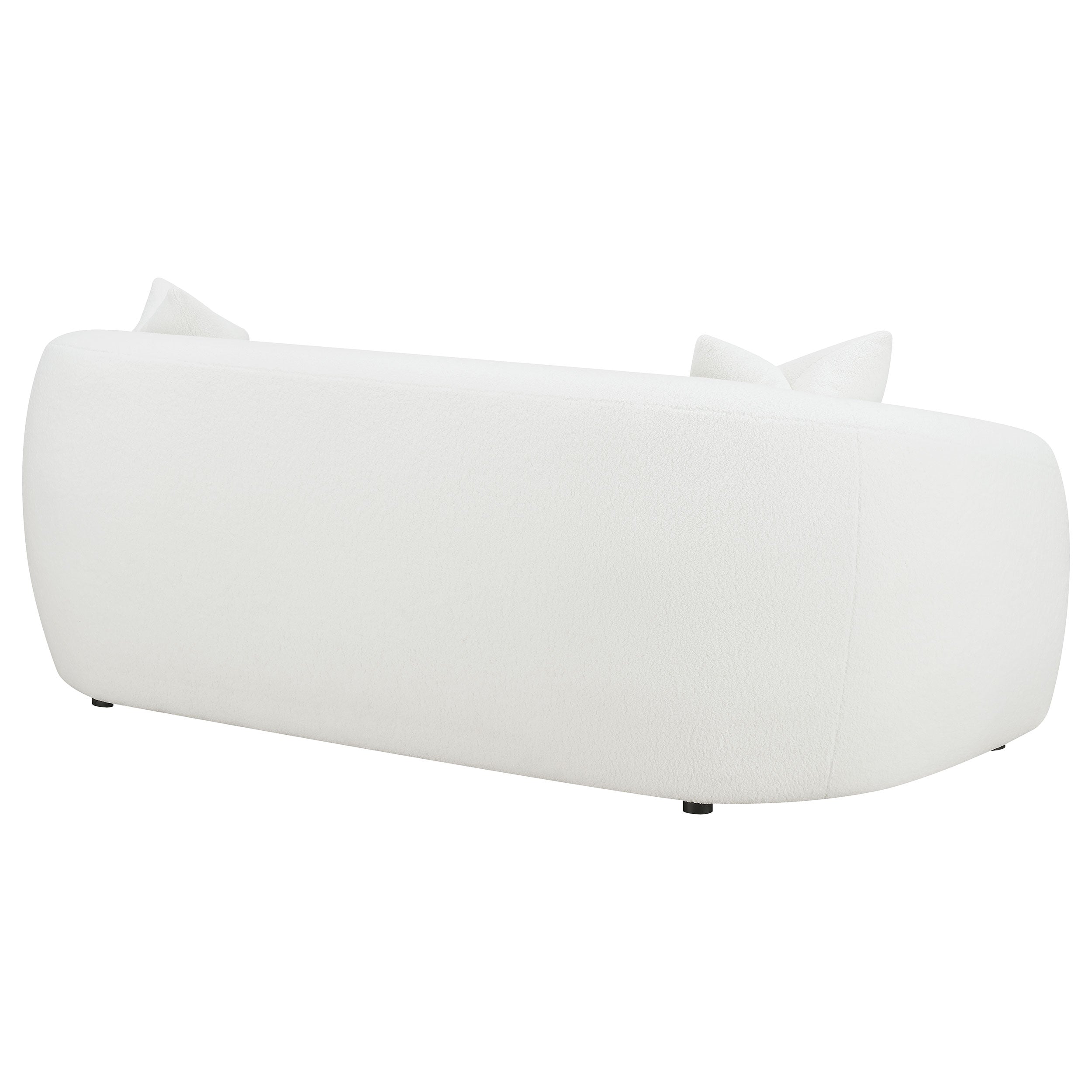 Isabella Faux Sheepskin Upholstered Sofa Natural — view 7