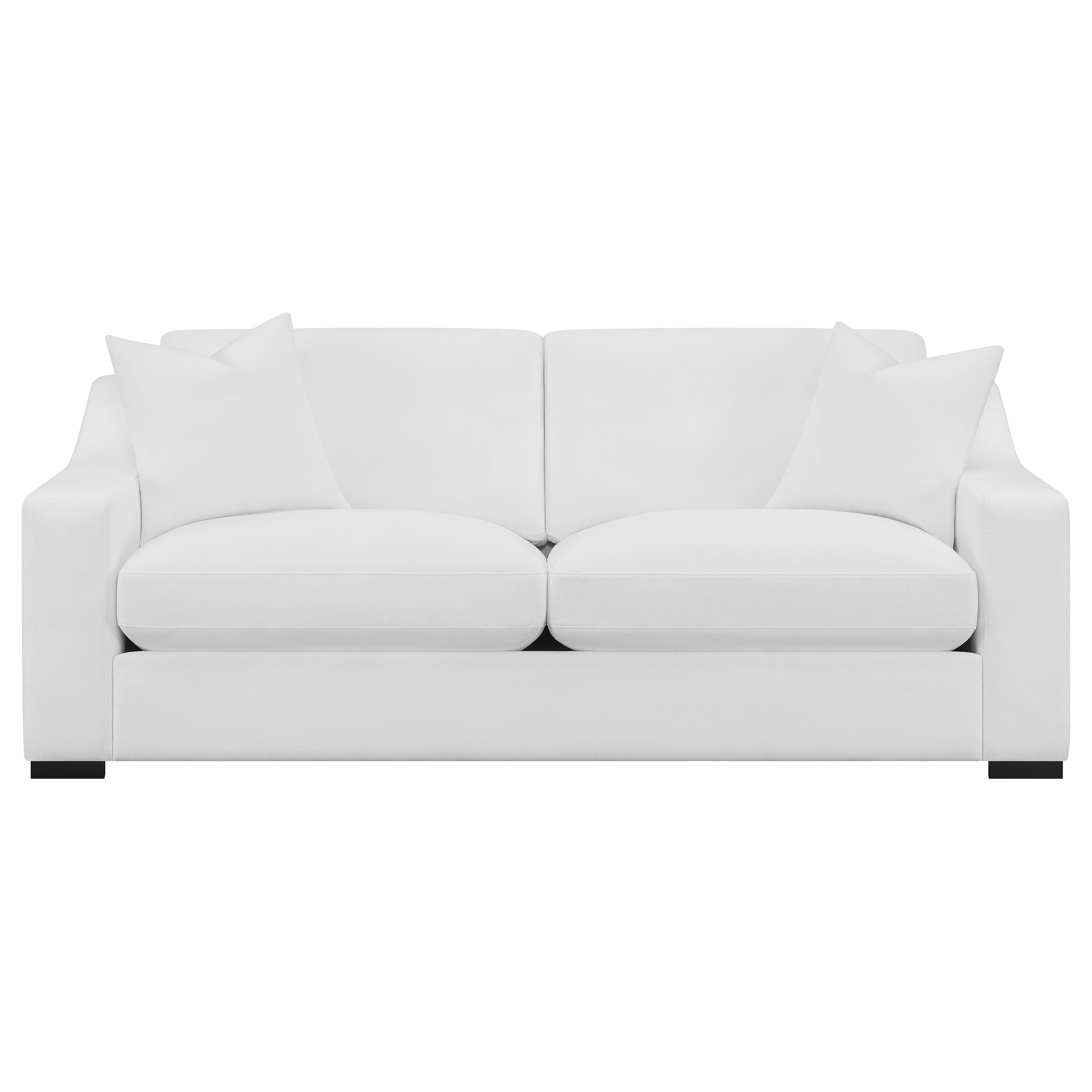 Ashlyn 2-piece Upholstered Sloped Arm Sofa Set White — view 4