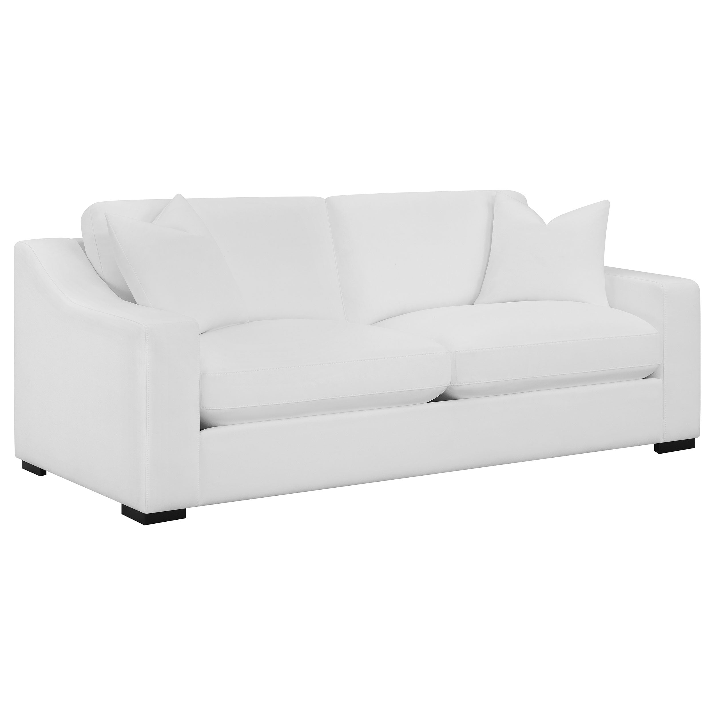 Ashlyn 3-piece Upholstered Sloped Arm Sofa Set White — view 3