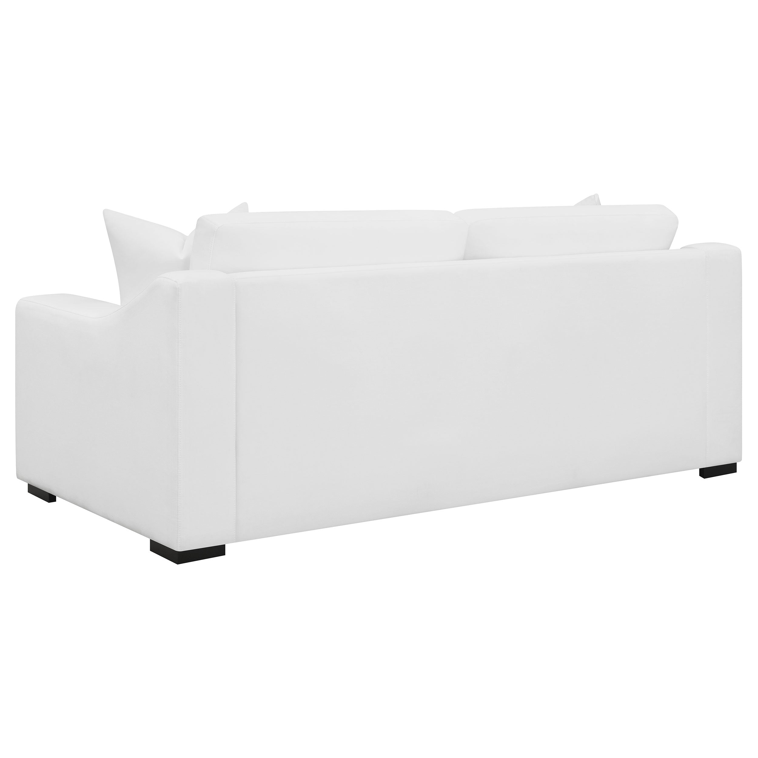 Ashlyn 3-piece Upholstered Sloped Arm Sofa Set White — view 5
