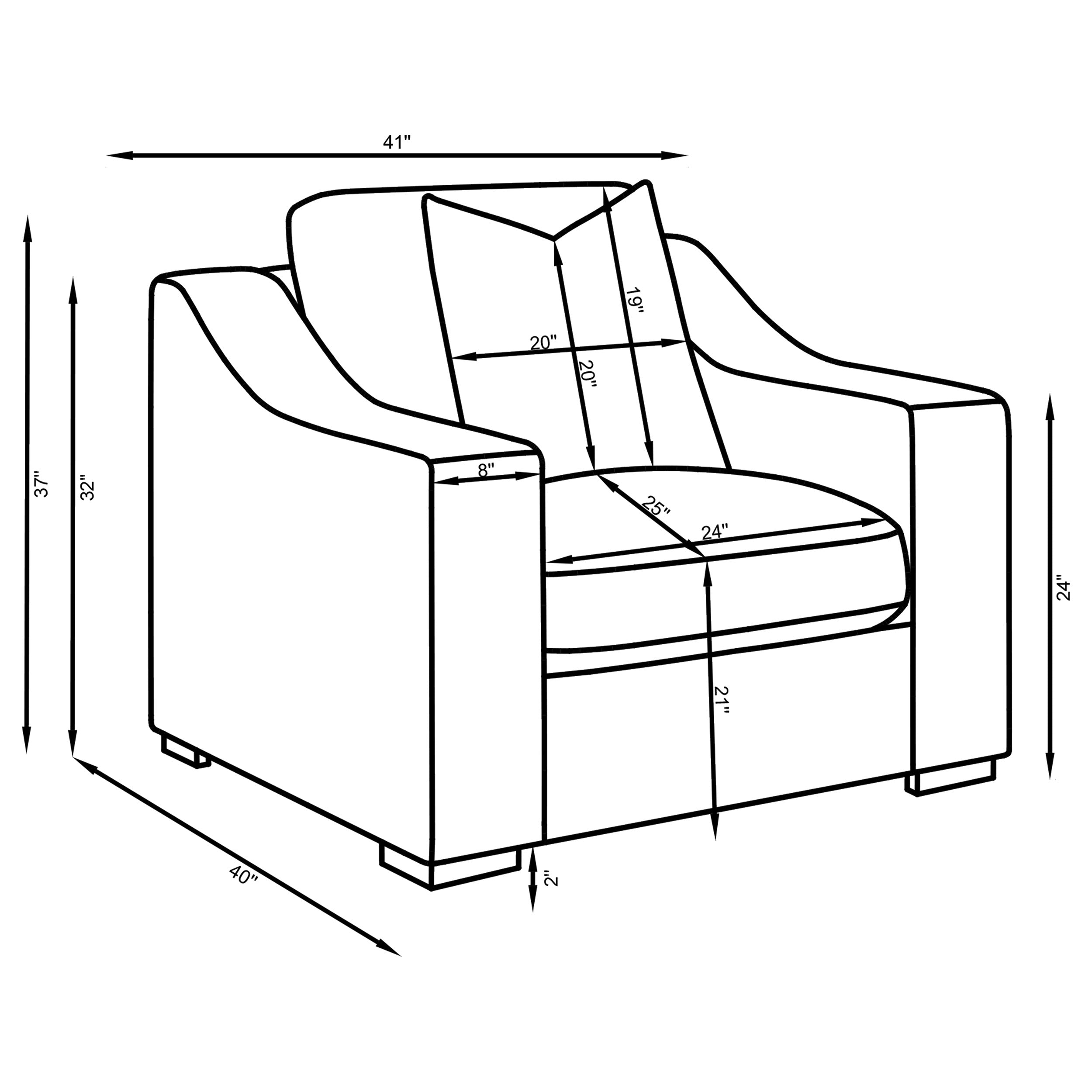Ashlyn 3-piece Upholstered Sloped Arm Sofa Set White — view 15