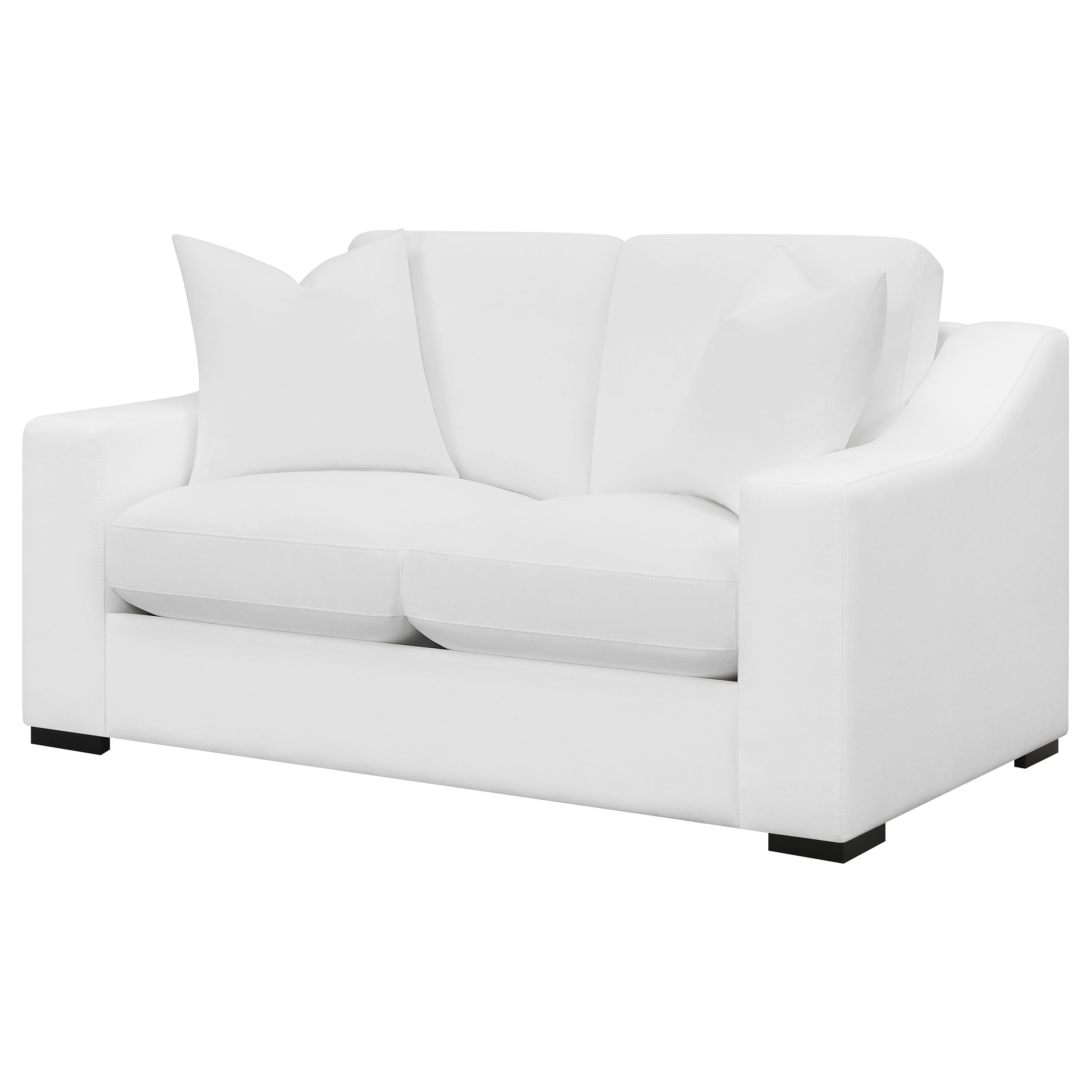 Ashlyn Upholstered Sloped Arm Loveseat White — view 4