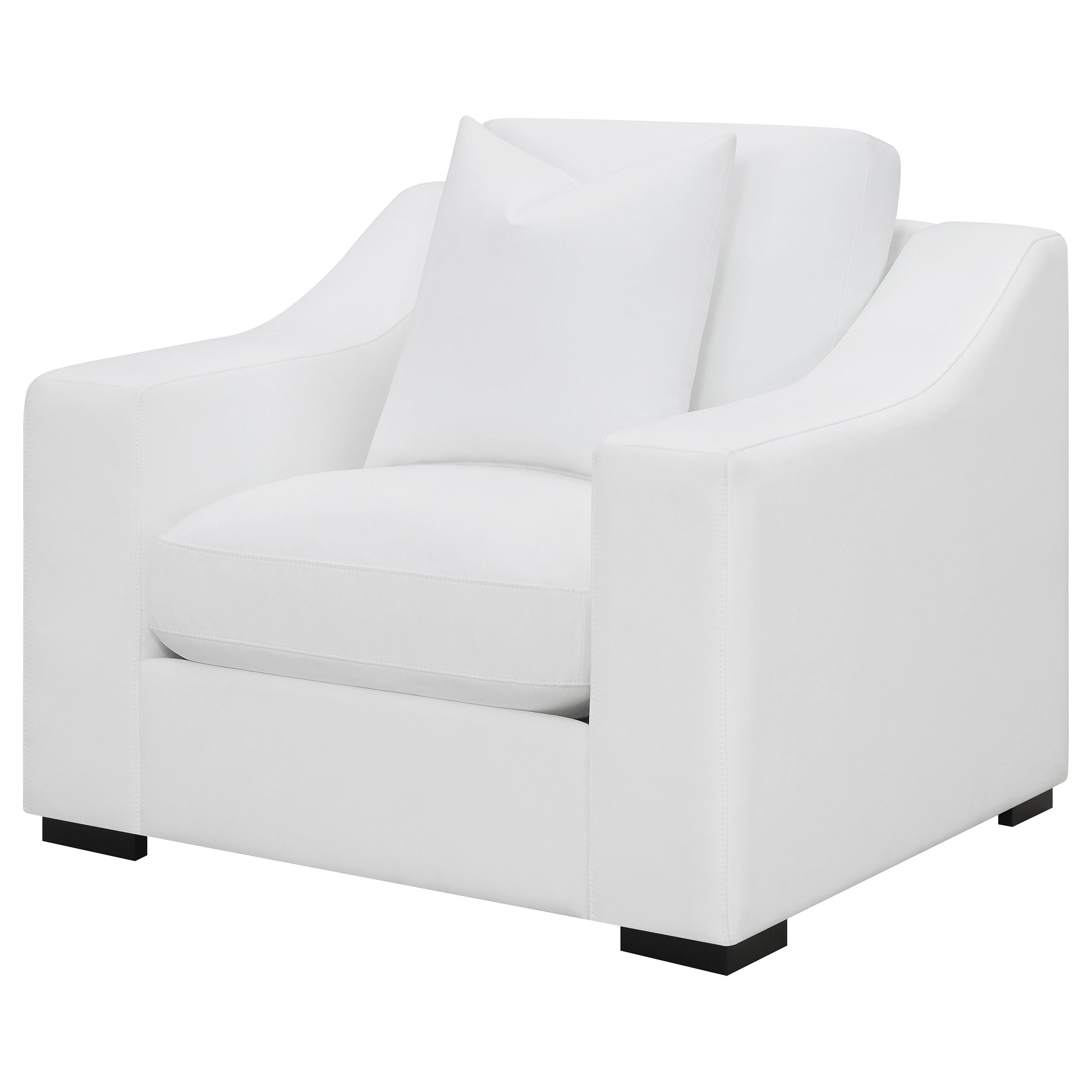 Ashlyn Upholstered Sloped Arm Accent Chair White — view 4