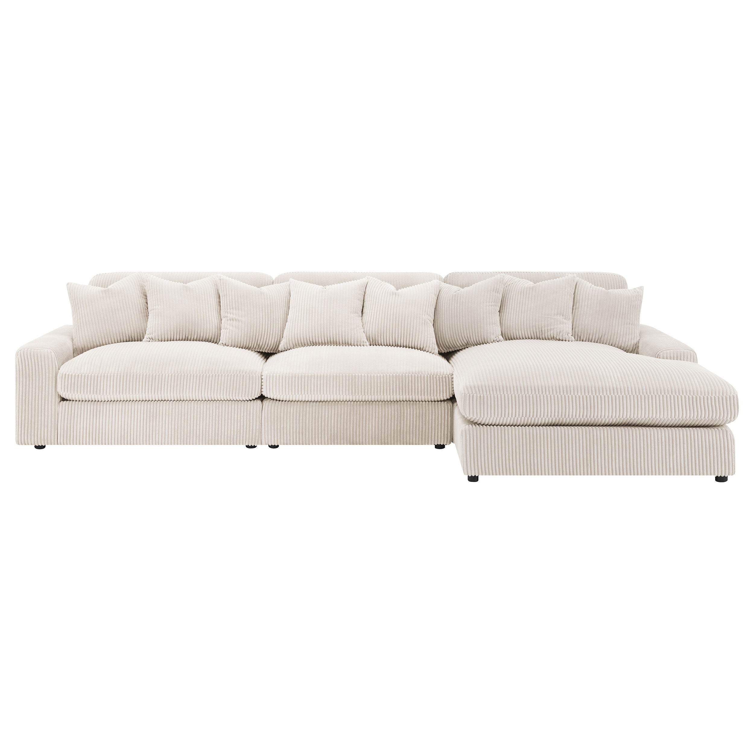 Blaine Upholstered Reversible Chaise Sectional Sofa Sand — view 4
