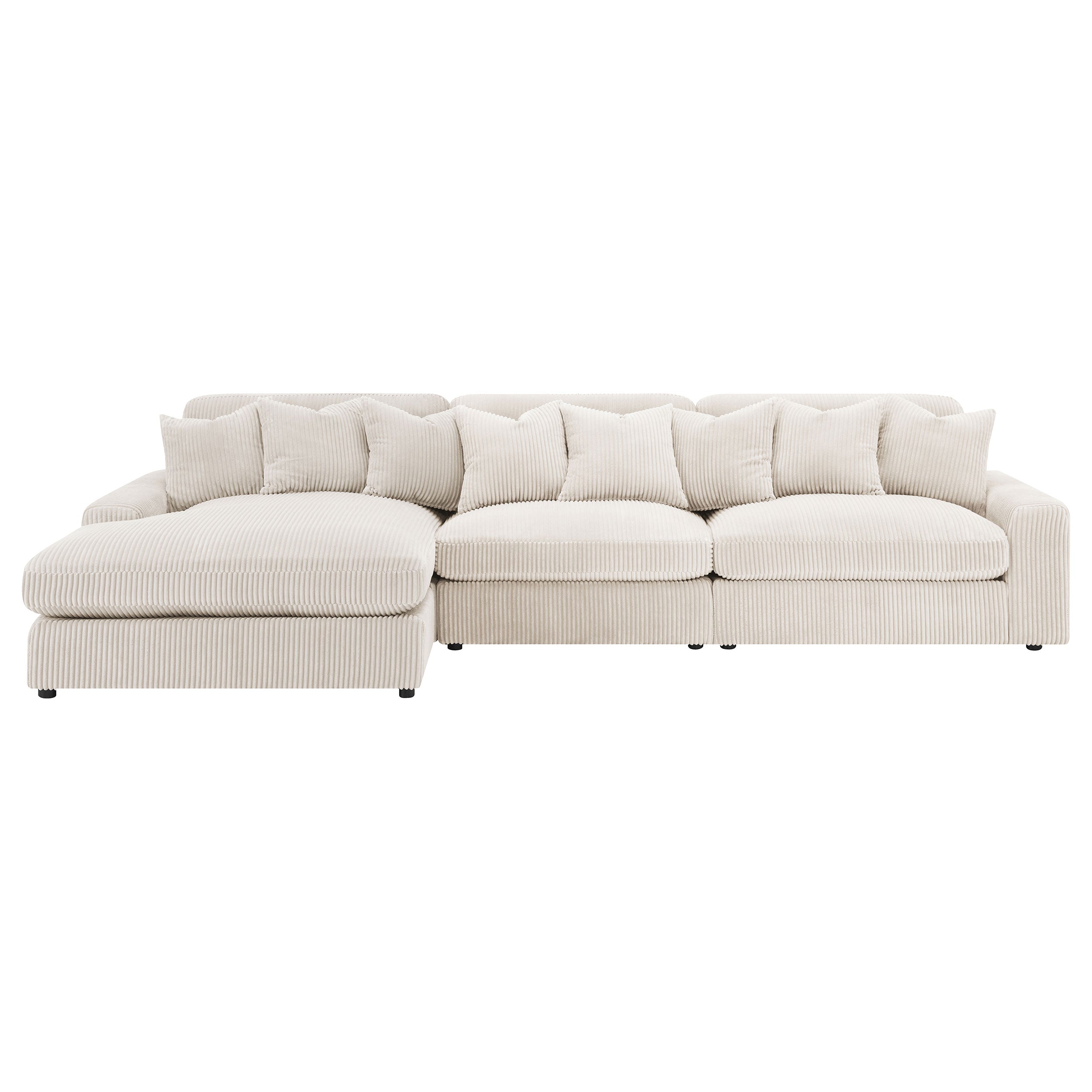 Blaine Upholstered Reversible Chaise Sectional Sofa Sand — view 5