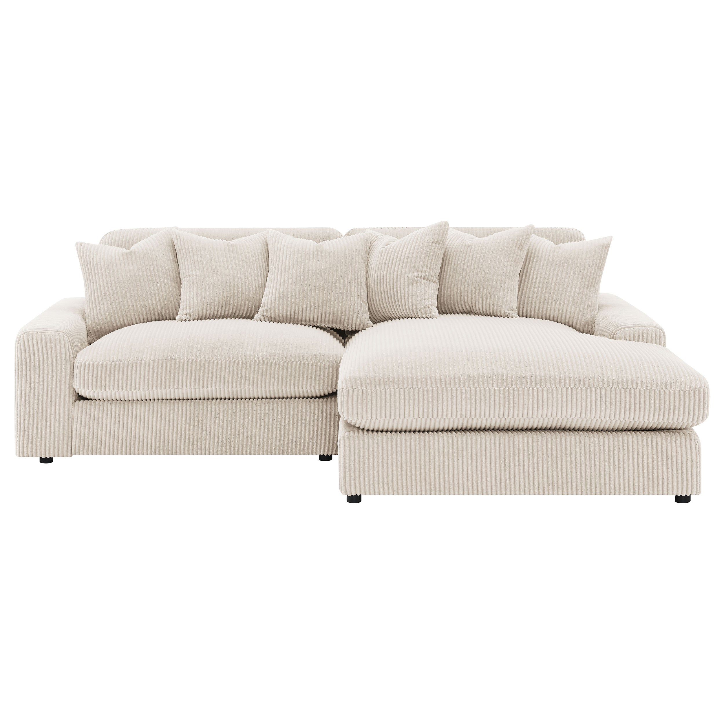 Blaine Upholstered Reversible Chaise Sectional Sofa Sand — view 4