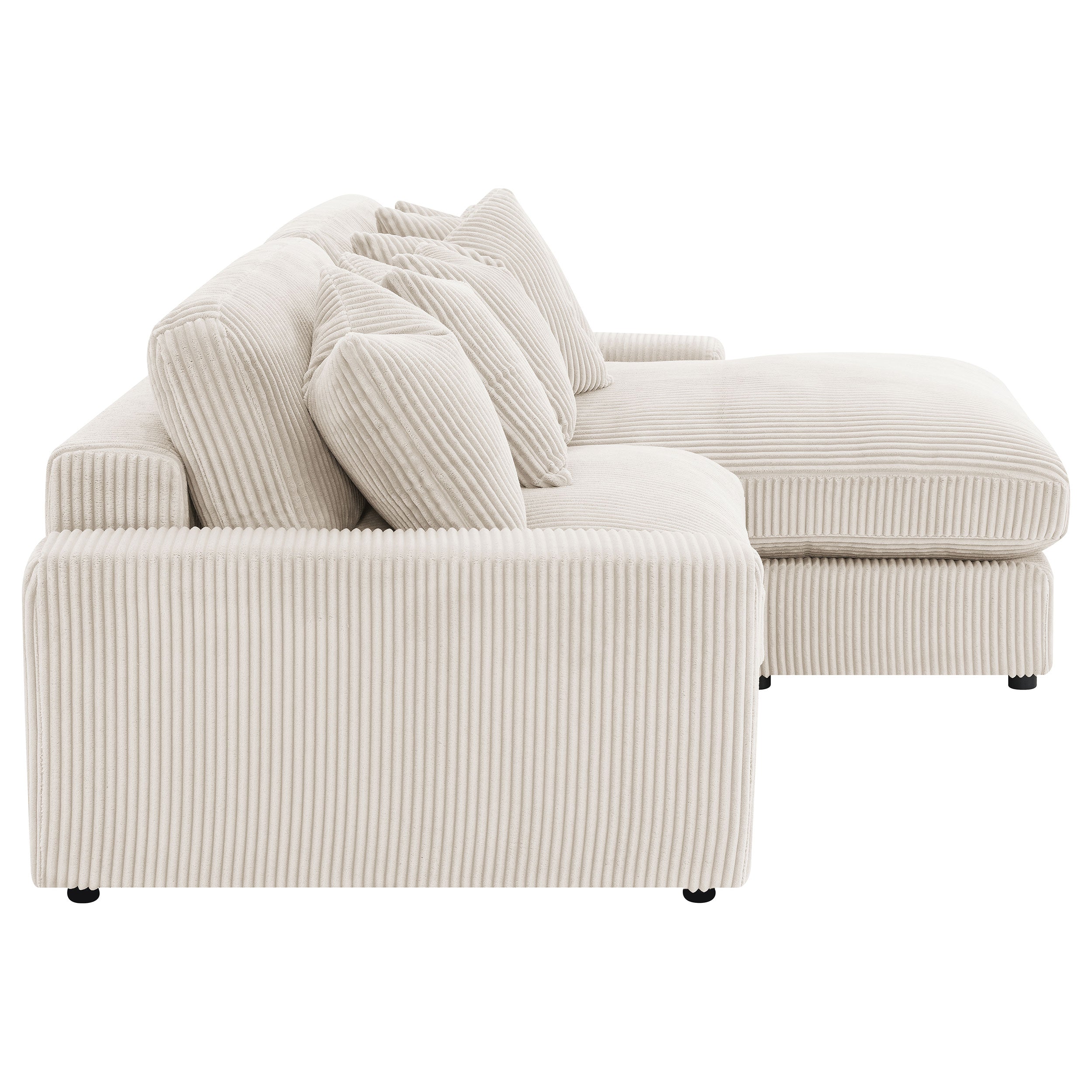 Blaine Upholstered Reversible Chaise Sectional Sofa Sand — view 8