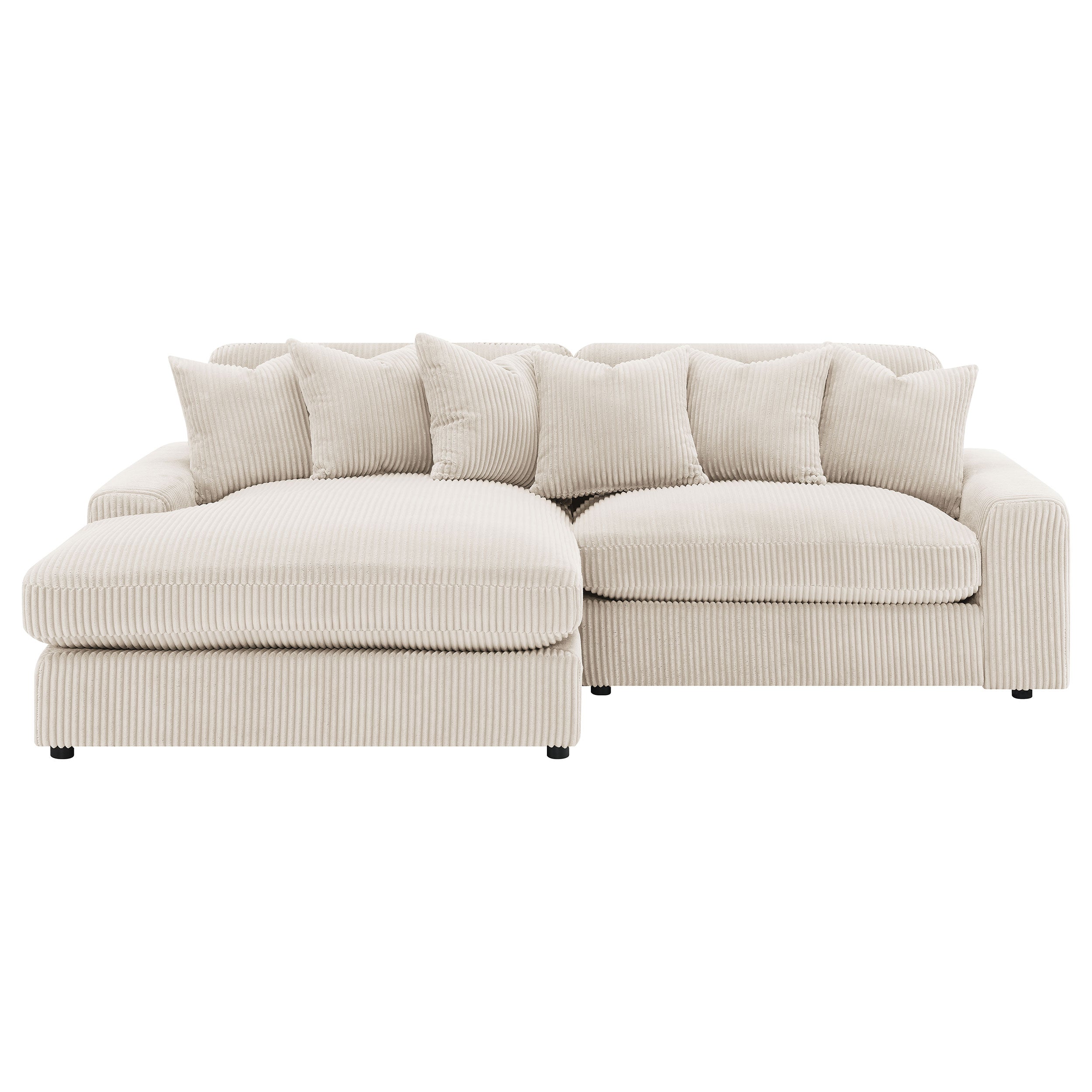 Blaine Upholstered Reversible Chaise Sectional Sofa Sand — view 9