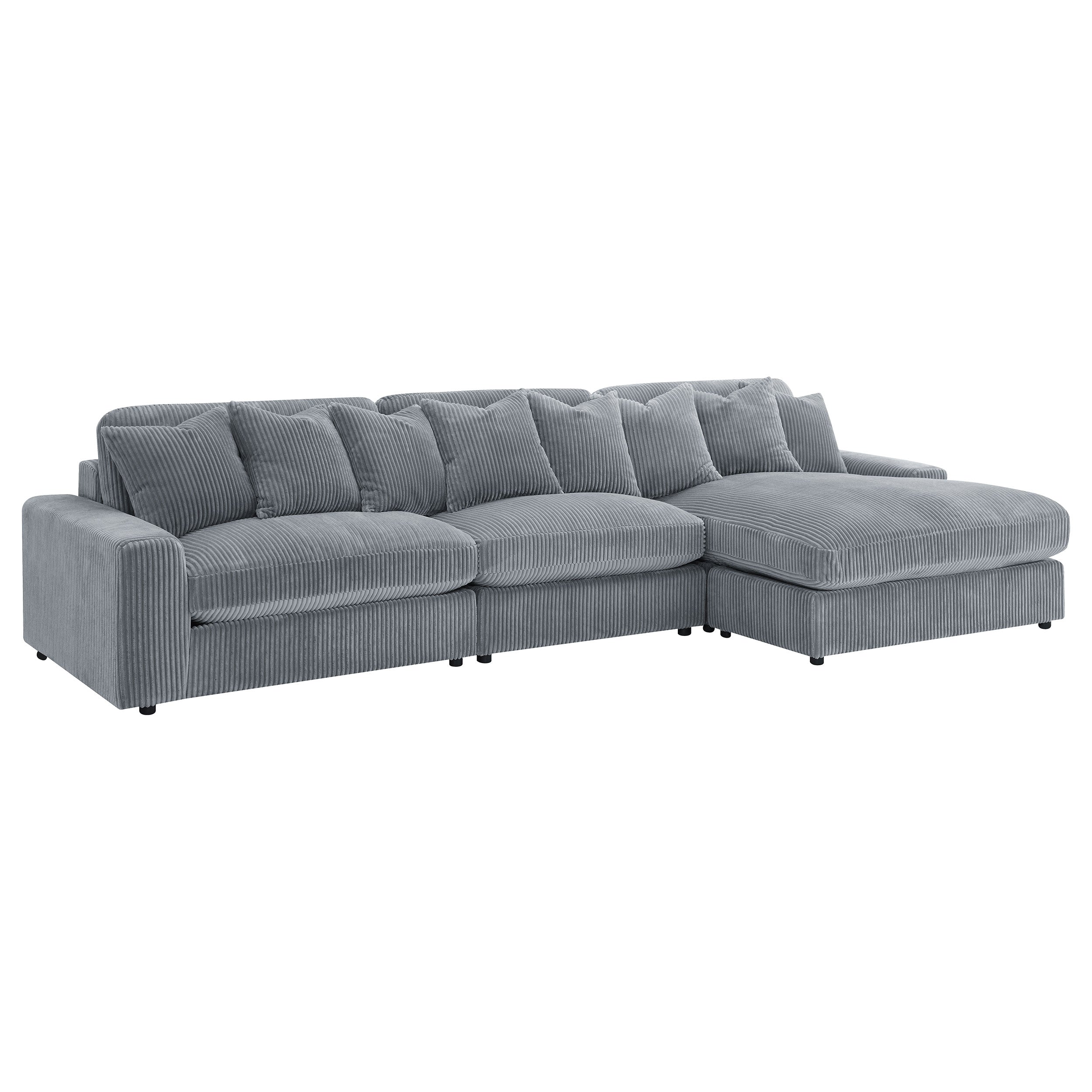 Blaine Upholstered Reversible Chaise Sectional Sofa Fog — view 2