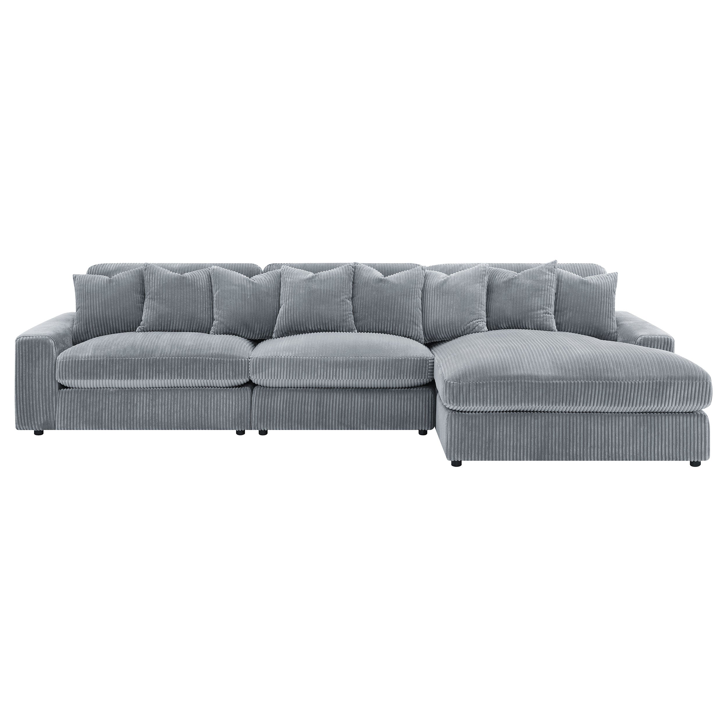 Blaine Upholstered Reversible Chaise Sectional Sofa Fog — view 4