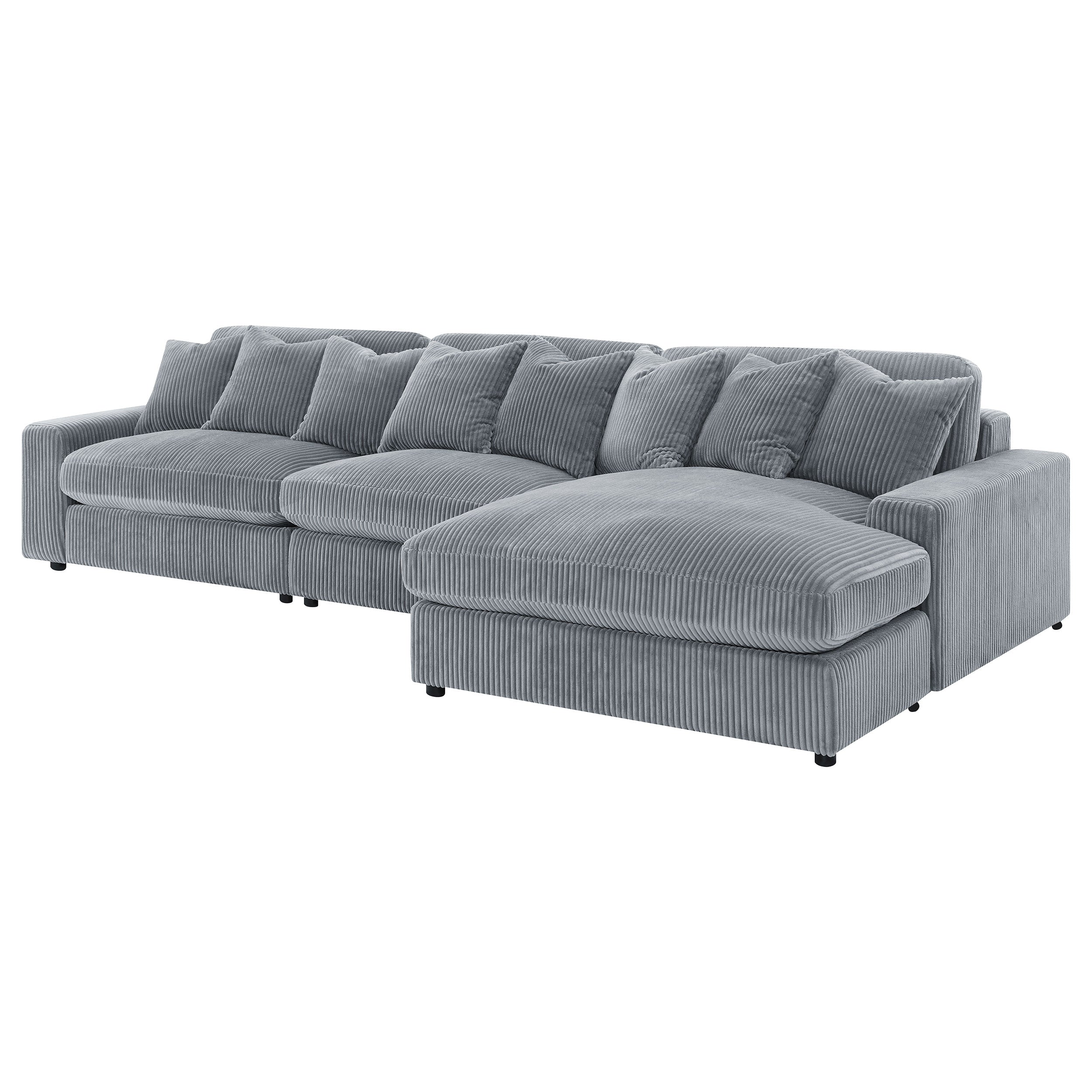 Blaine Upholstered Reversible Chaise Sectional Sofa Fog — view 6