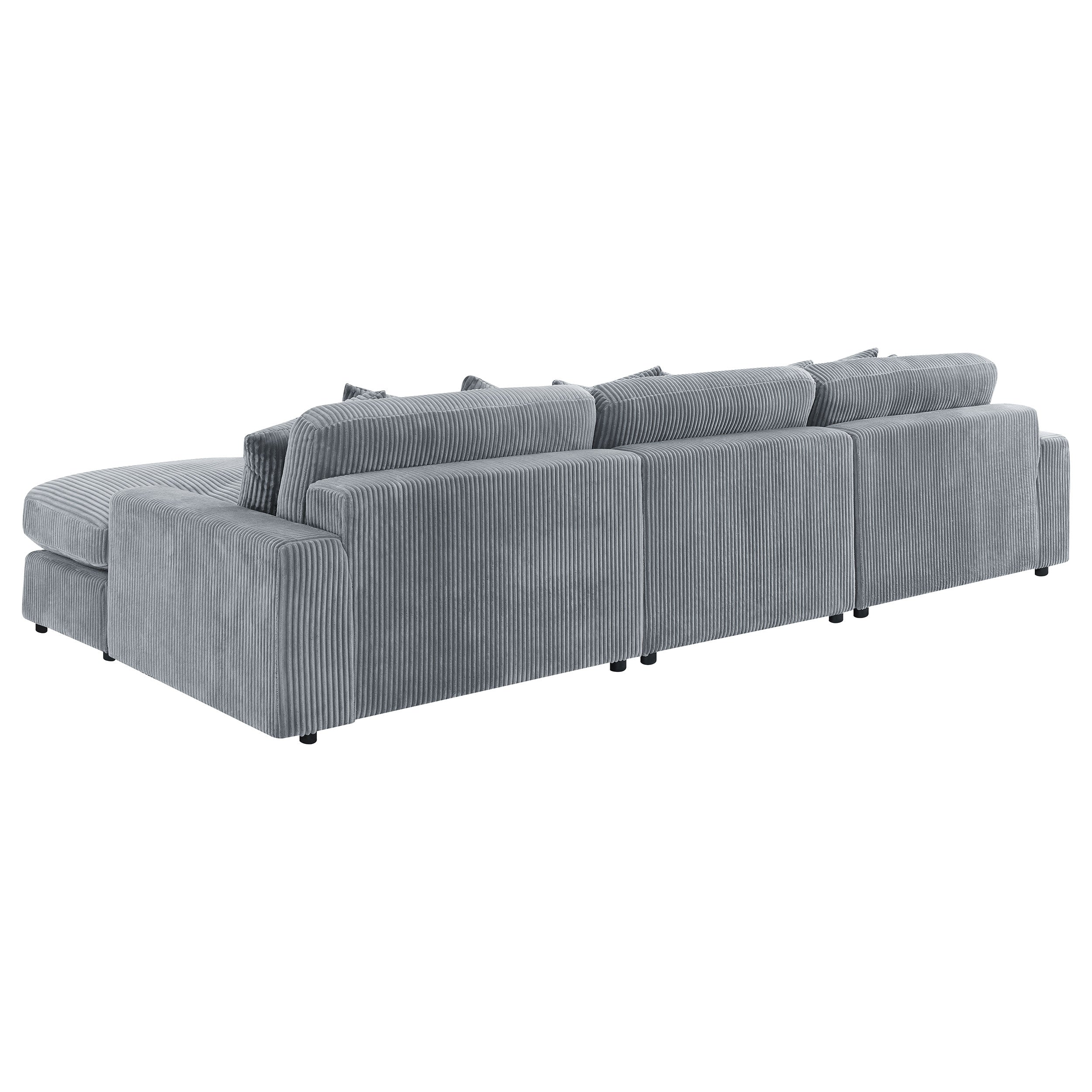 Blaine Upholstered Reversible Chaise Sectional Sofa Fog — view 8