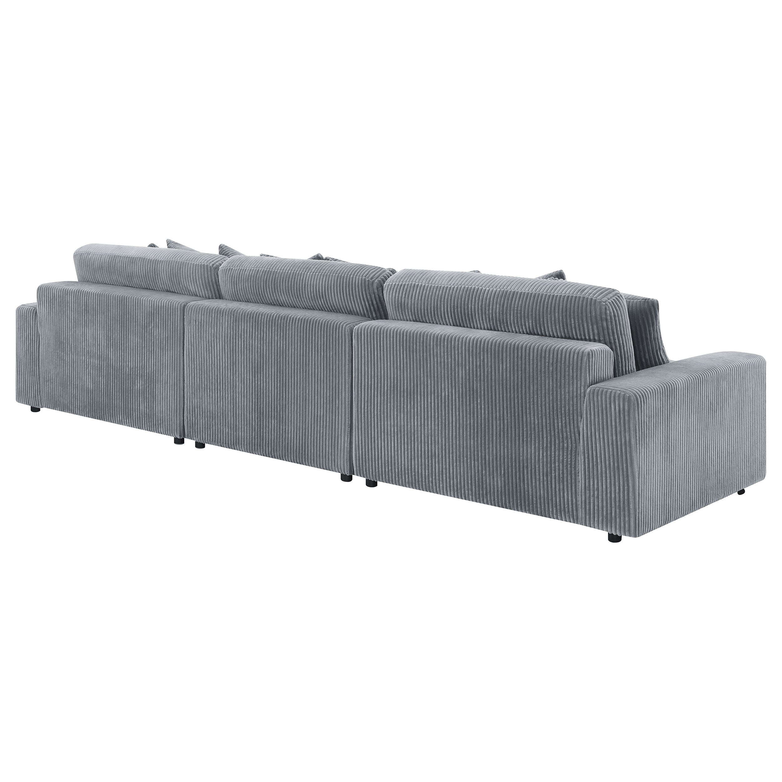 Blaine Upholstered Reversible Chaise Sectional Sofa Fog — view 9
