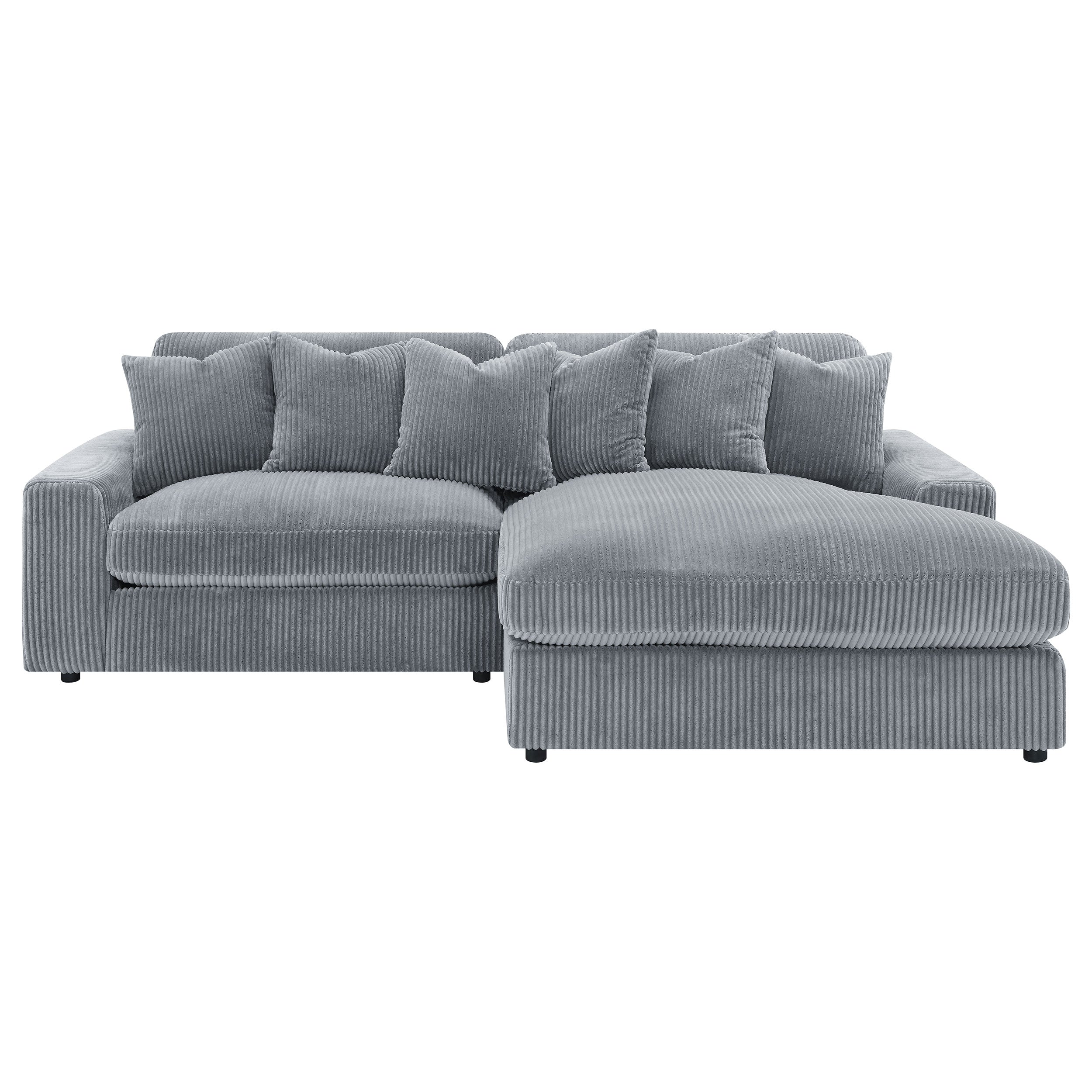 Blaine Upholstered Reversible Chaise Sectional Sofa Fog — view 4