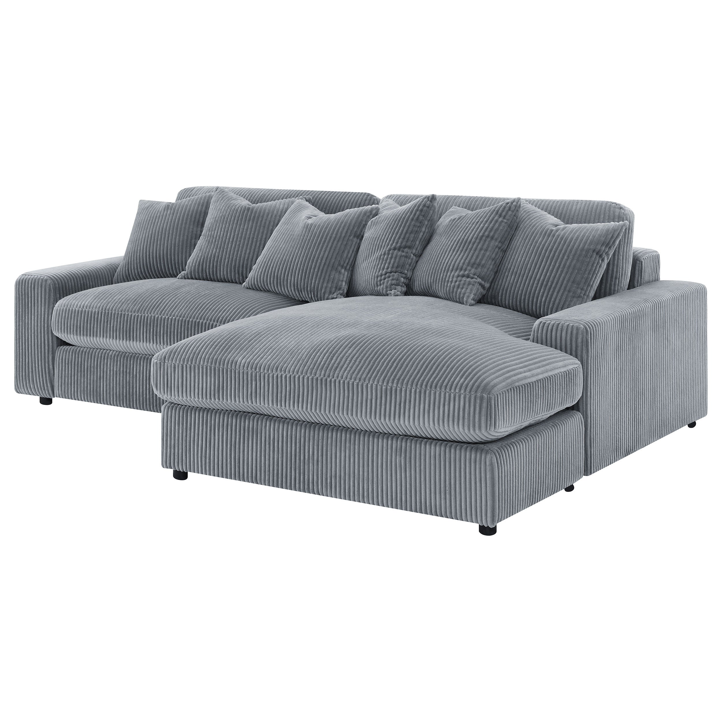 Blaine Upholstered Reversible Chaise Sectional Sofa Fog — view 5