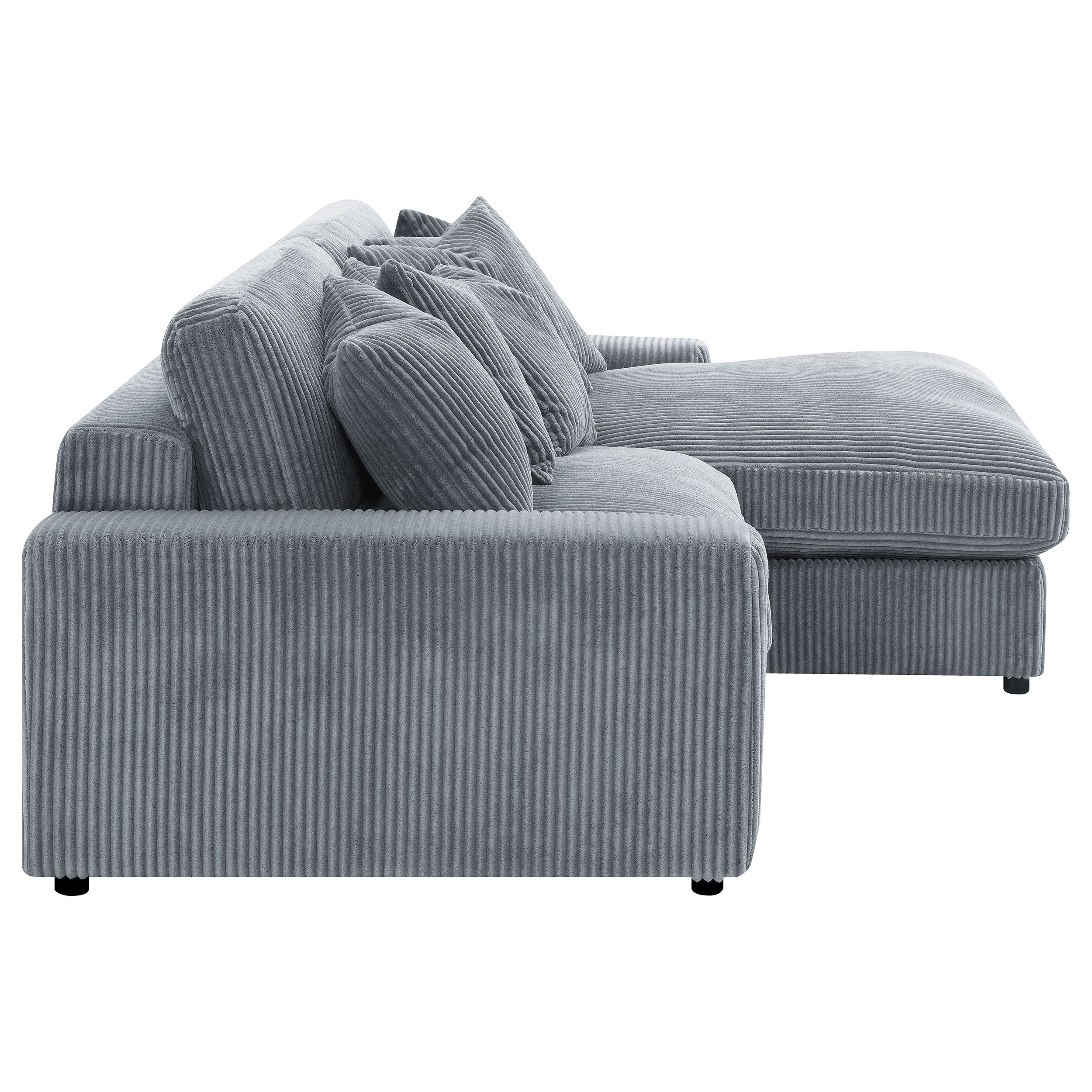 Blaine Upholstered Reversible Chaise Sectional Sofa Fog — view 8