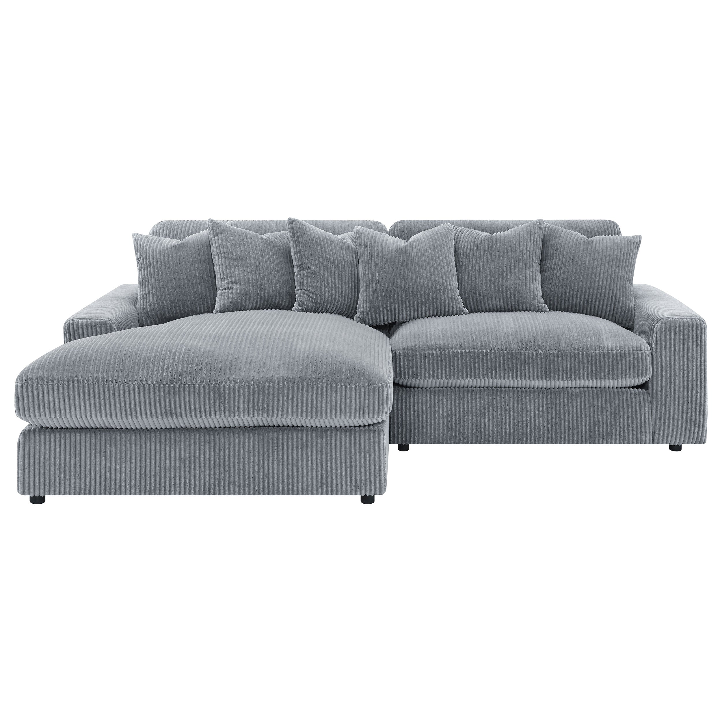 Blaine Upholstered Reversible Chaise Sectional Sofa Fog — view 9