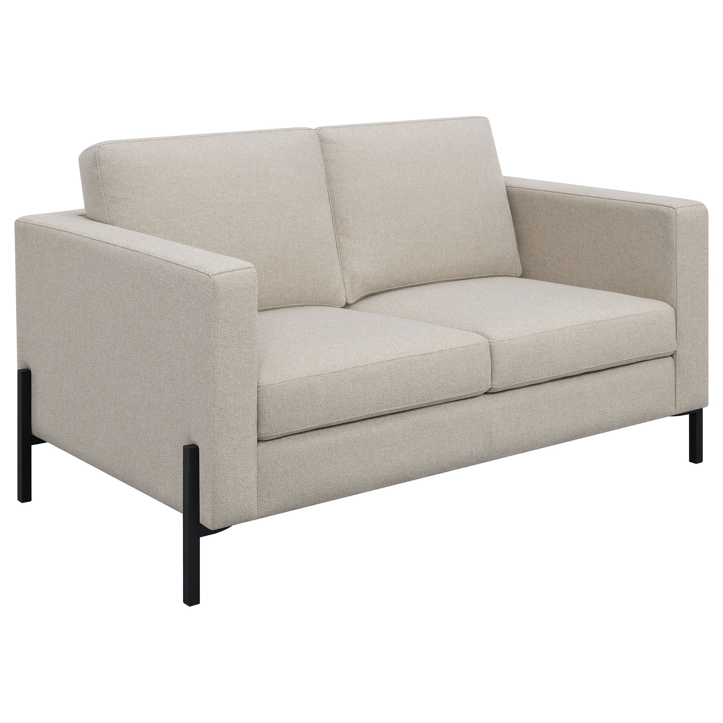 Tilly Upholstered Track Arm Loveseat Oatmeal — view 1