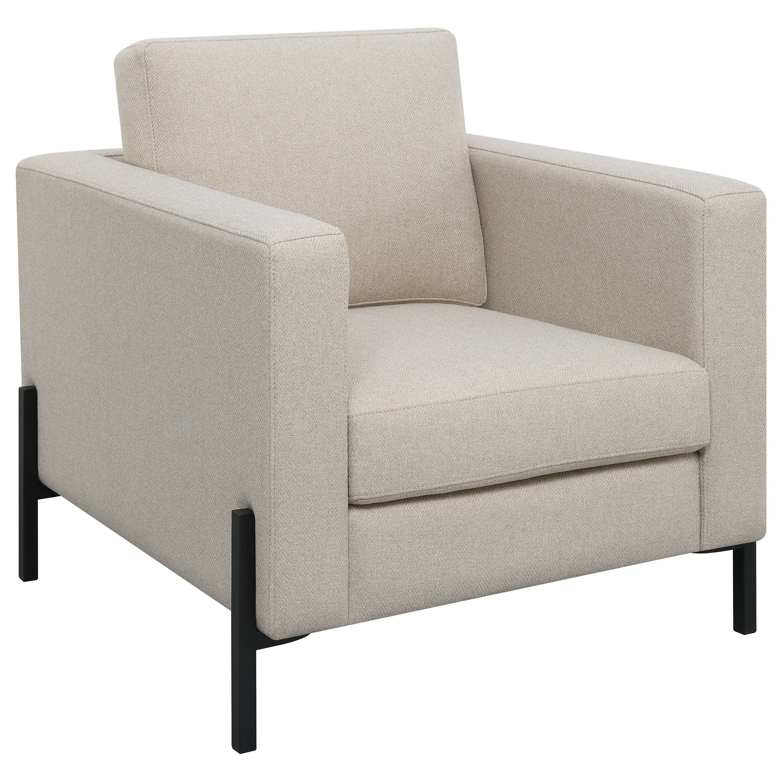 Tilly Upholstered Track Arm Accent Chair Oatmeal — view 1