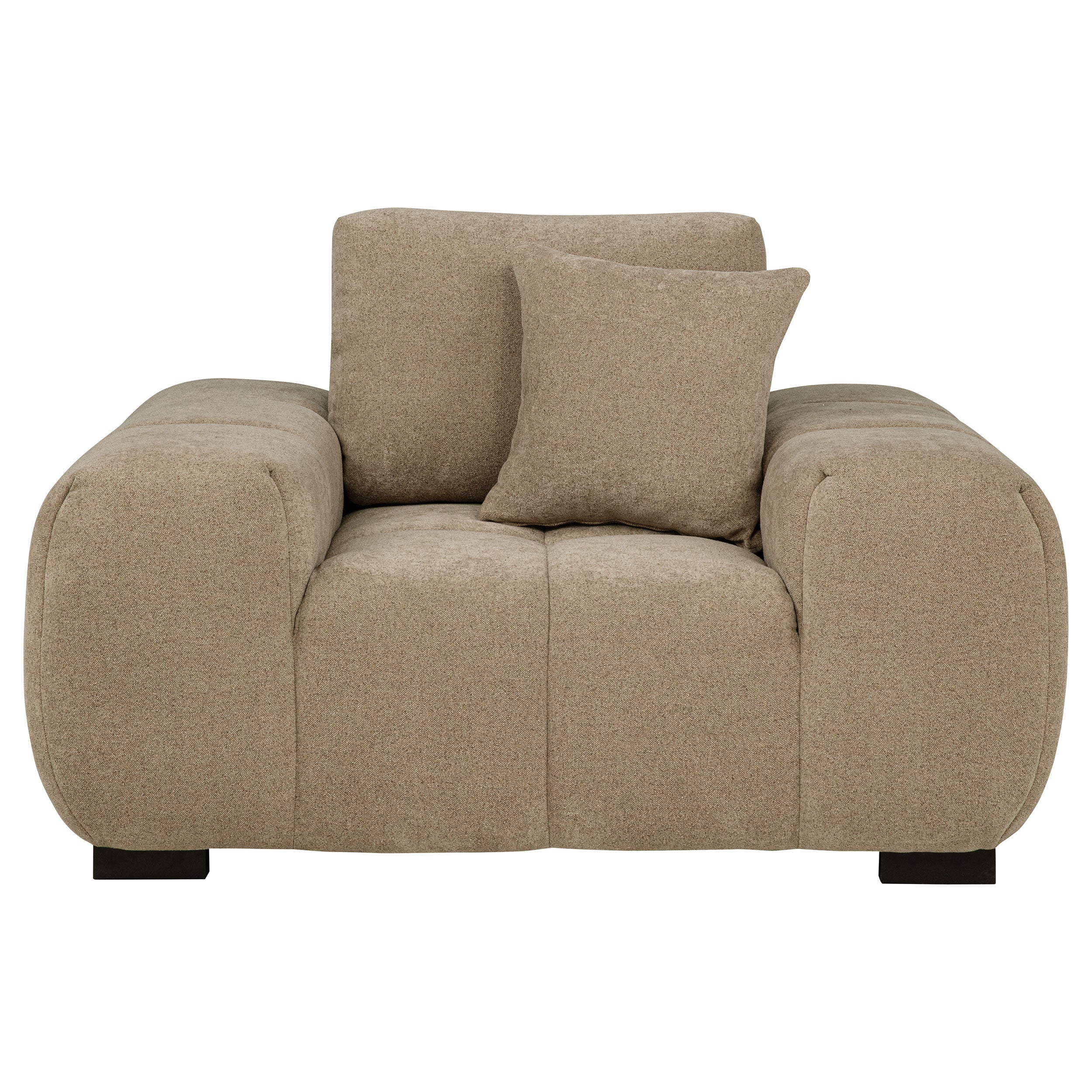 Octavia Upholstered Track Arm Accent Chair Camel — view 3