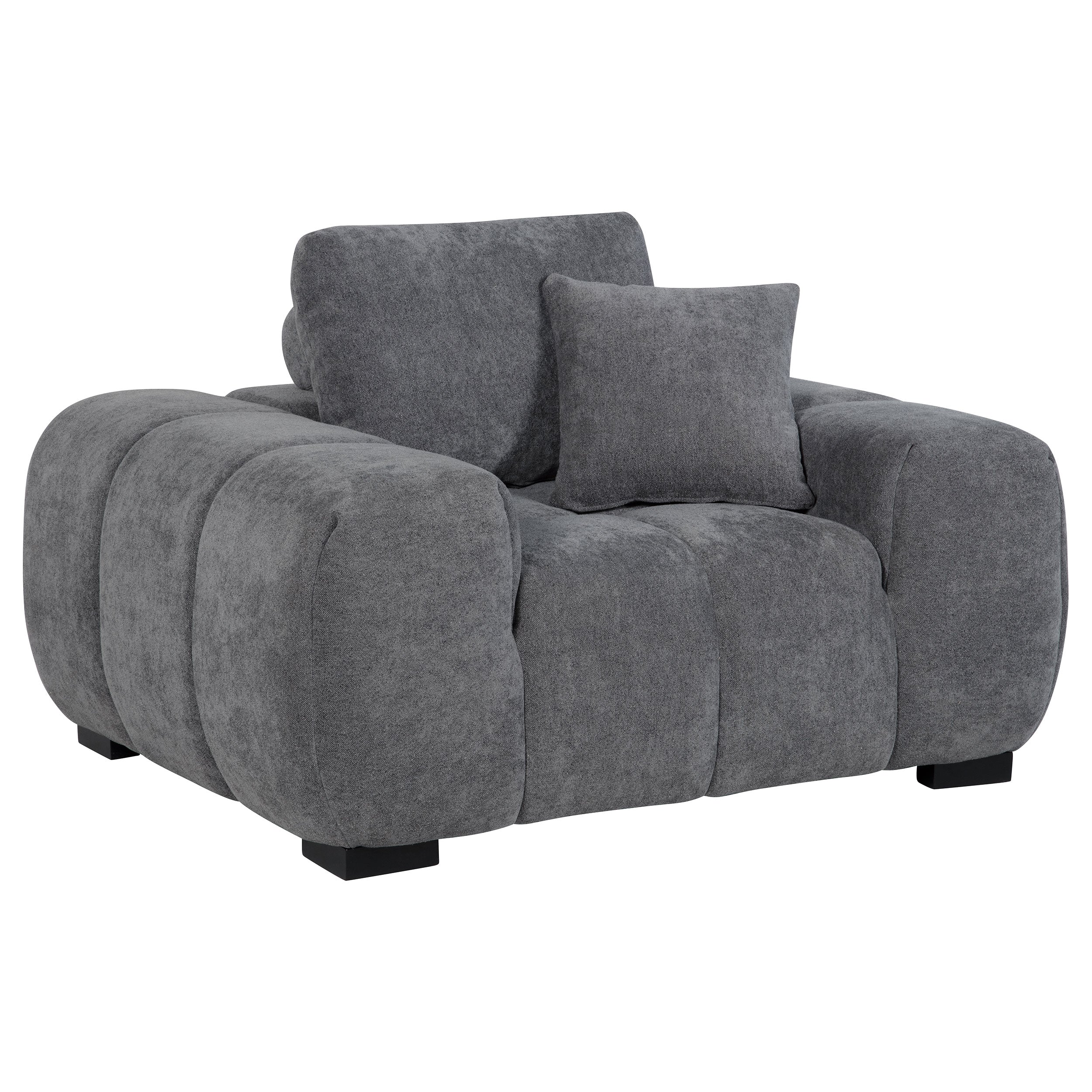 Octavia Upholstered Track Arm Accent Chair Charcoal Grey — view 1
