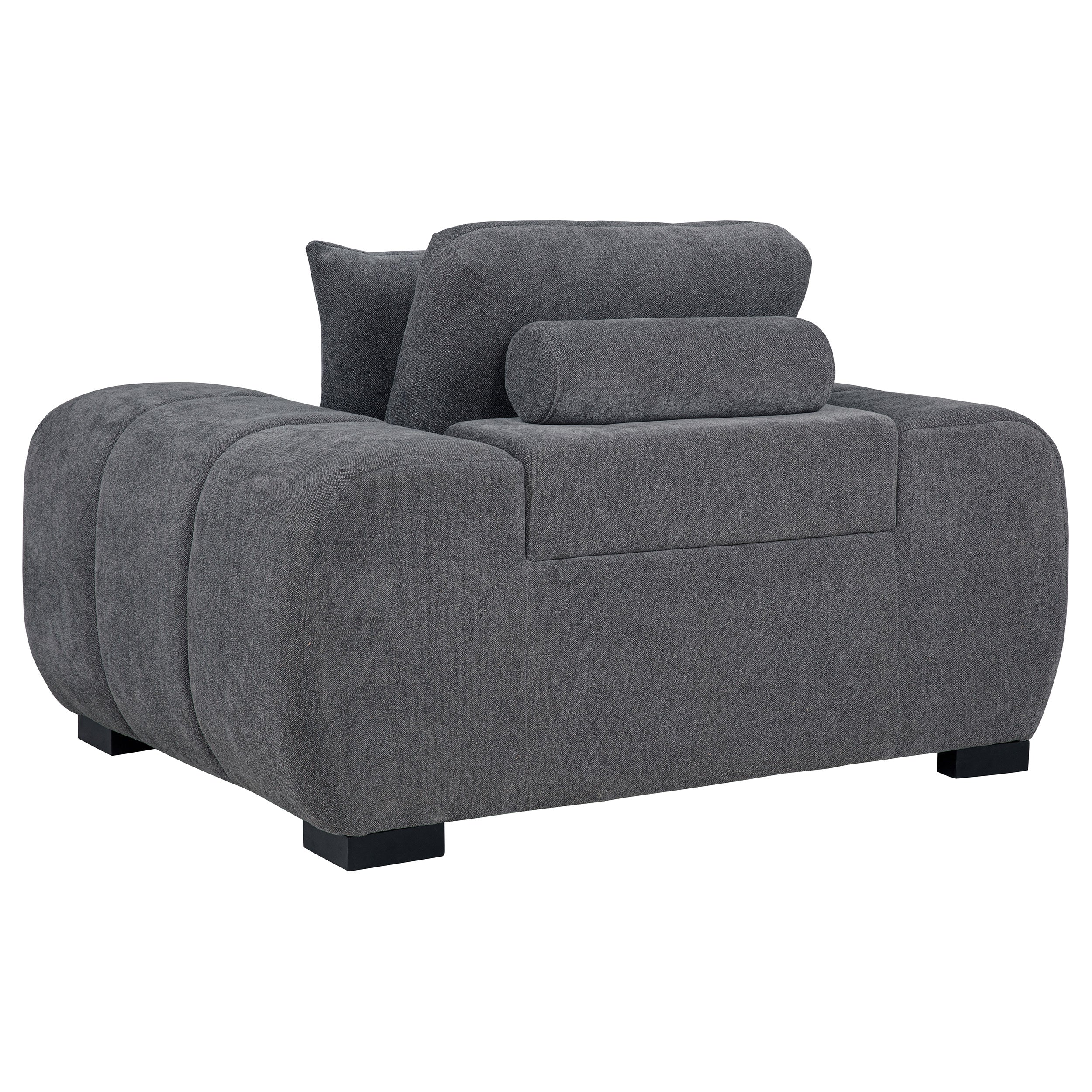 Octavia Upholstered Track Arm Accent Chair Charcoal Grey — view 4