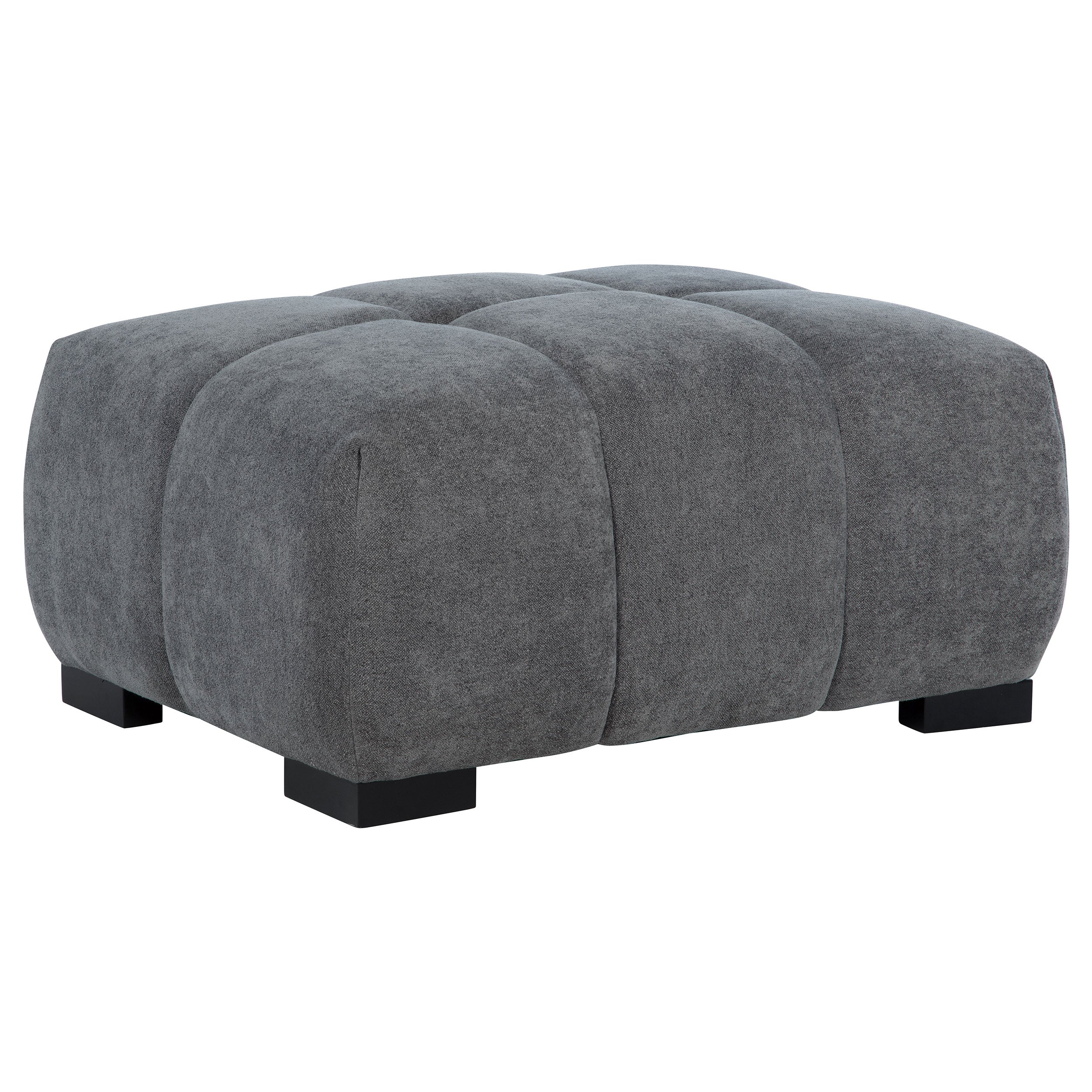 Octavia Upholstered Rectangular Ottoman Charcoal Grey — view 1