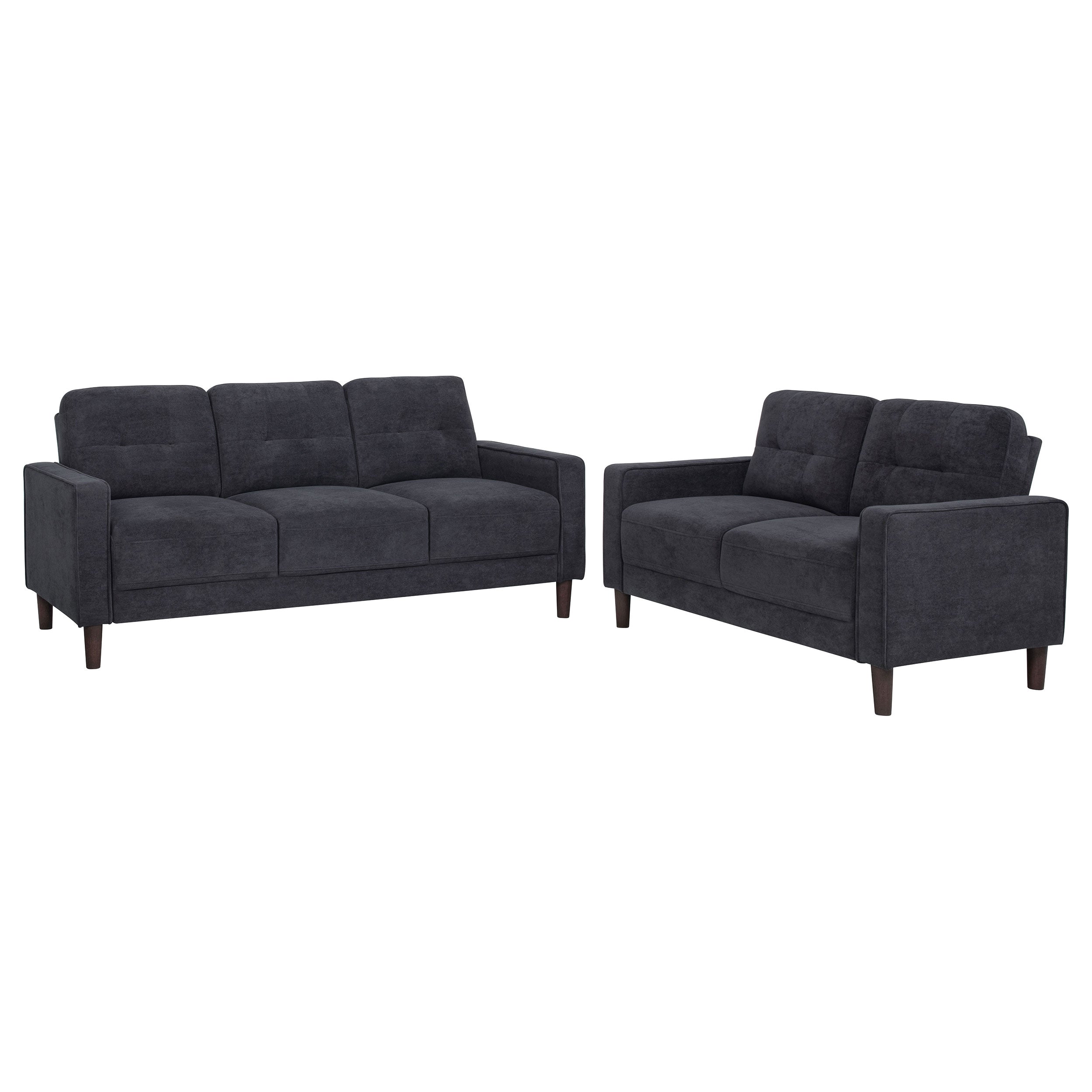 Bowen II 2-piece Upholstered Track Arm Sofa Set Steel Grey — view 2