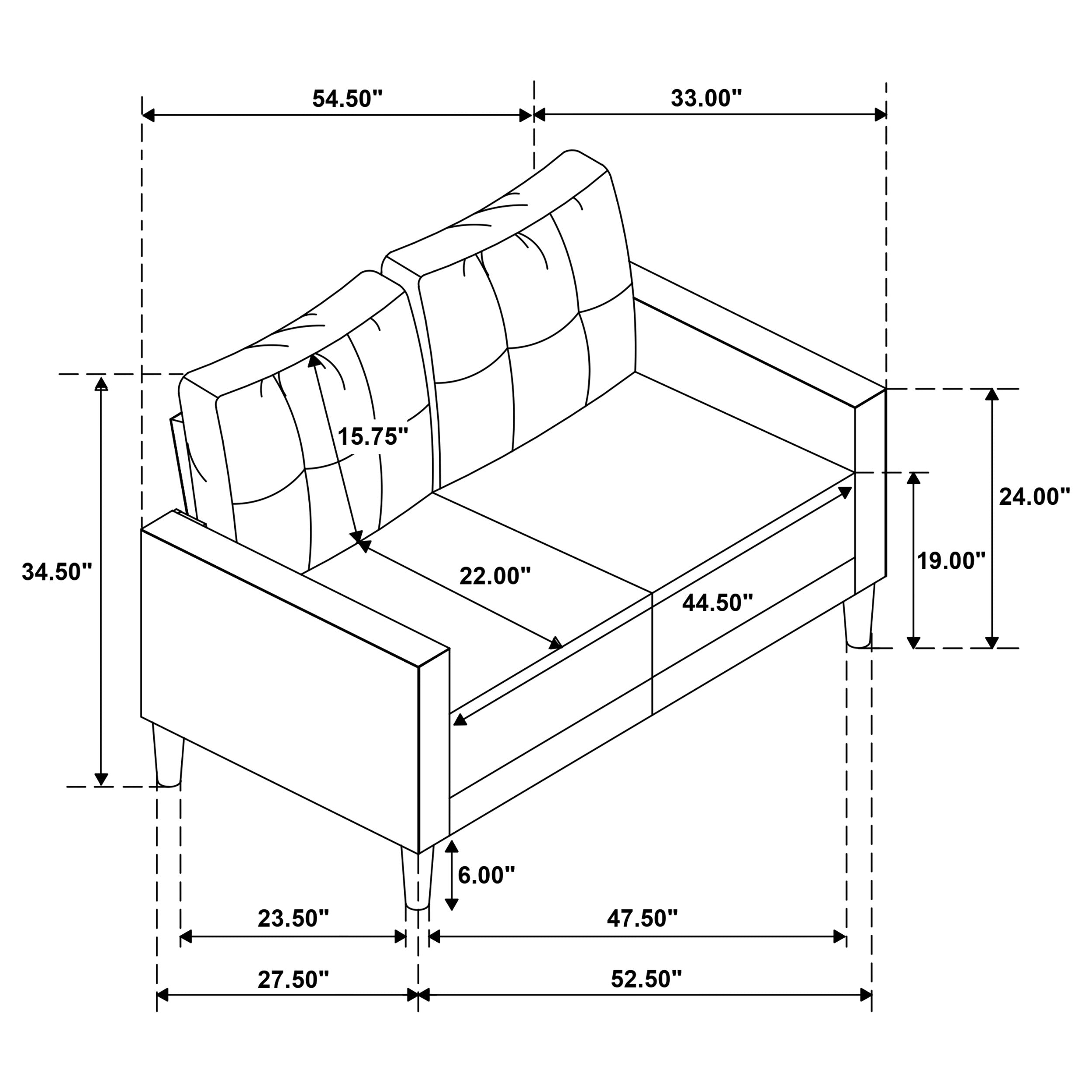 Bowen II 2-piece Upholstered Track Arm Sofa Set Steel Grey — view 14