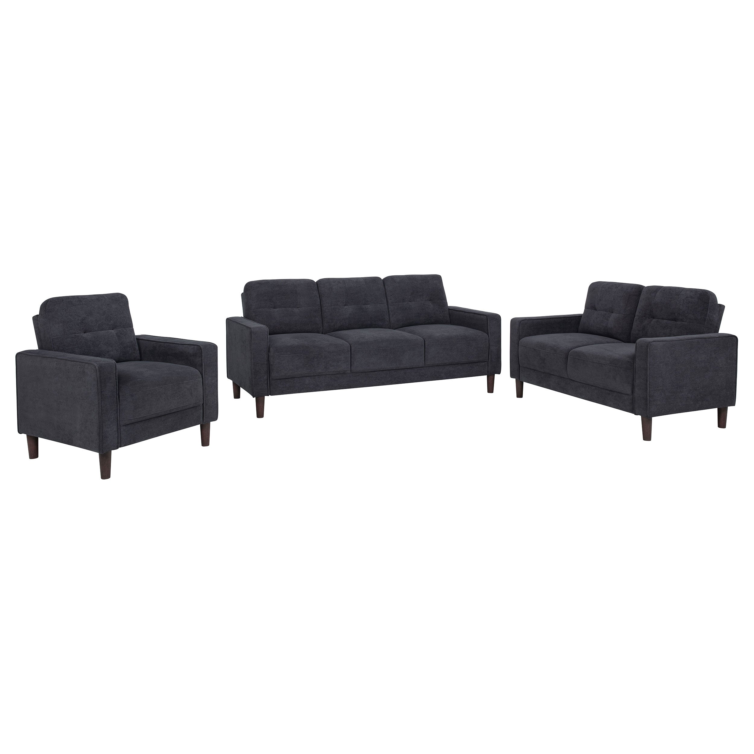 Bowen II 3-piece Upholstered Track Arm Sofa Set Steel Grey — view 2